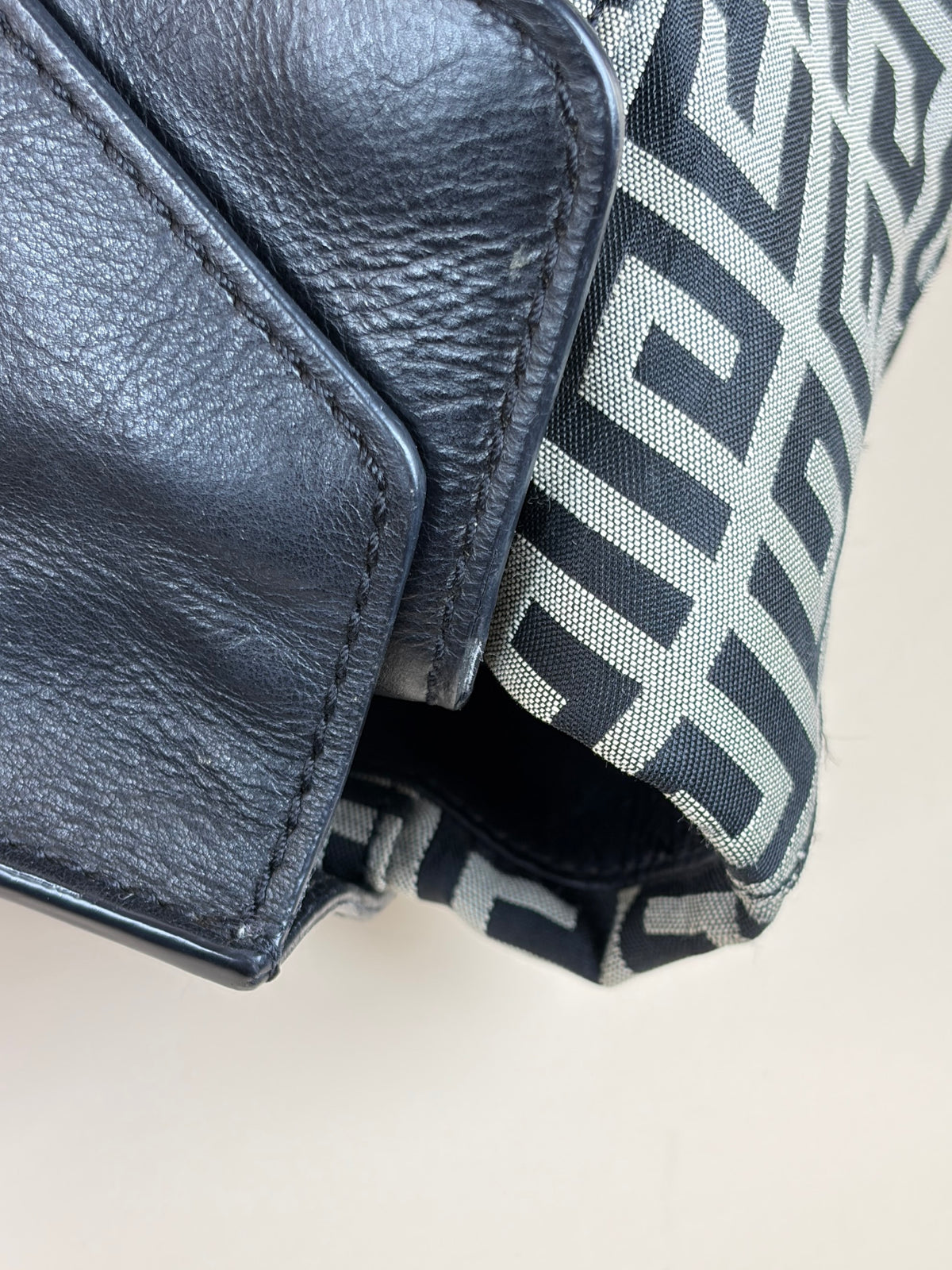 Givenchy black/white signature canvas and leather flap top