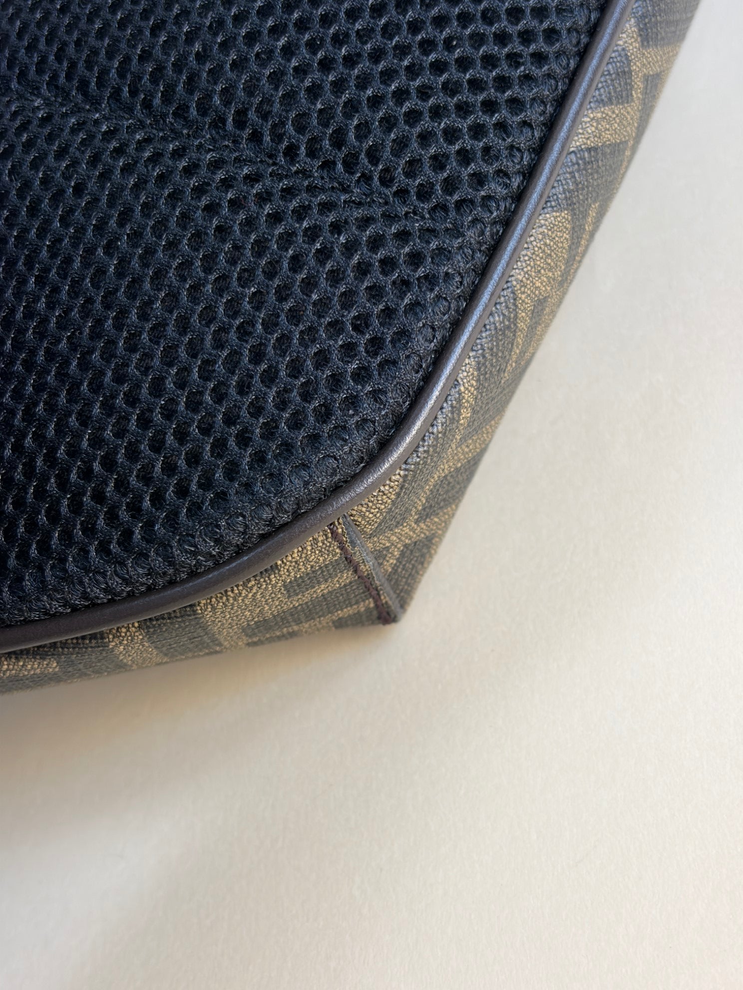 Fendi Tricolor Shiny Glazed Fabric Vitello Cover FF (1974) Logo Belt Bag