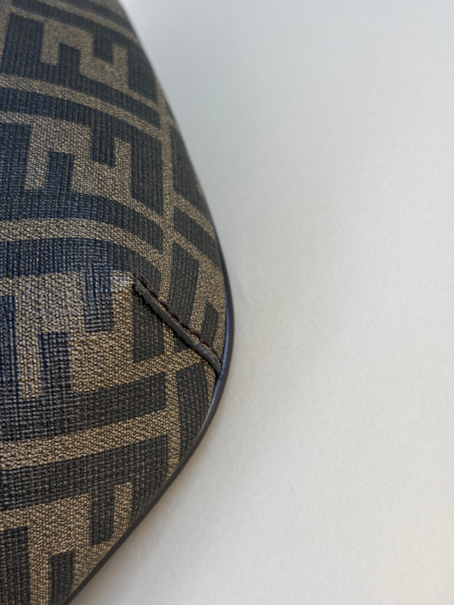 Fendi Tricolor Shiny Glazed Fabric Vitello Cover FF (1974) Logo Belt Bag