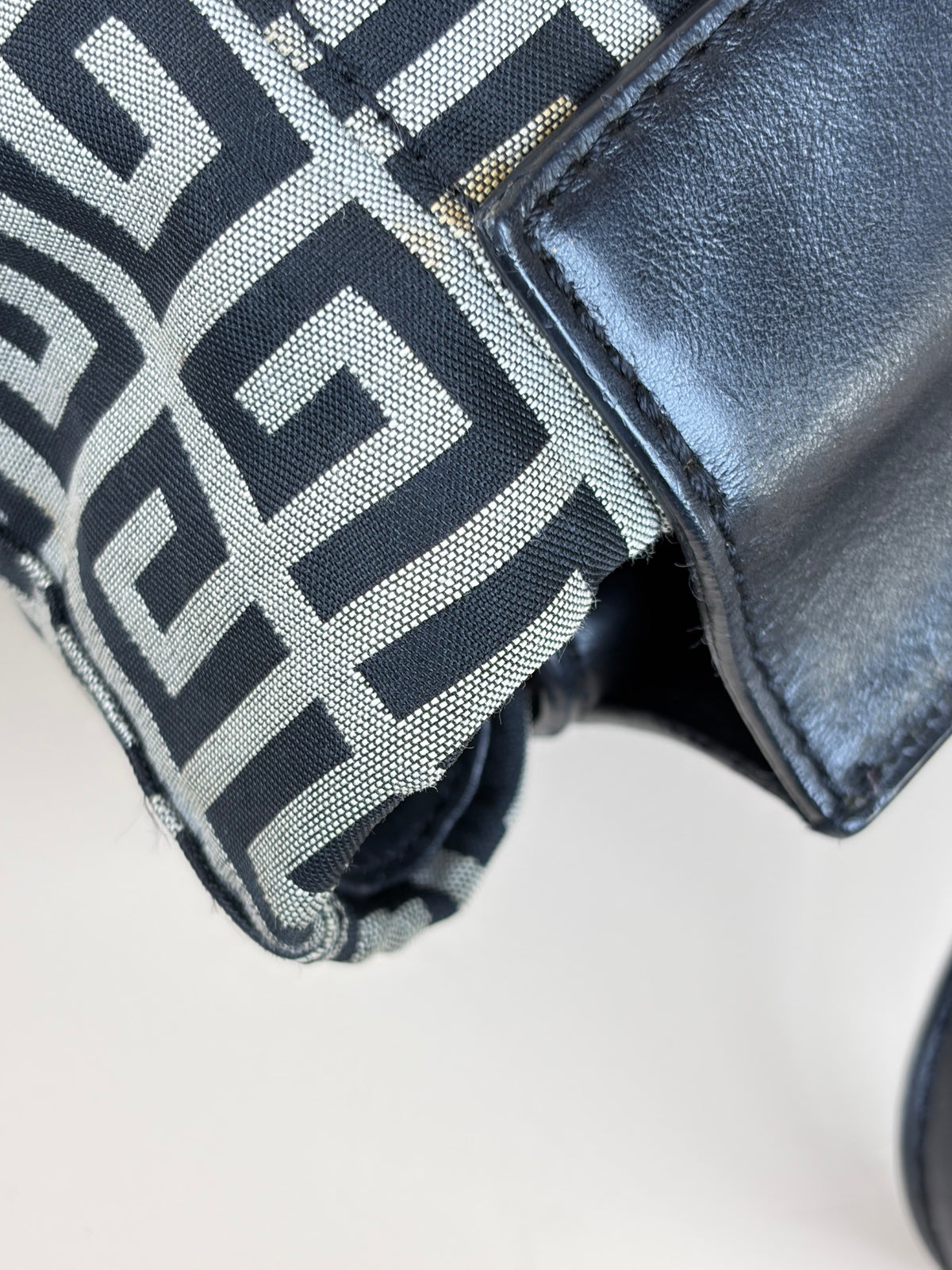 Givenchy black/white signature canvas and leather flap top
