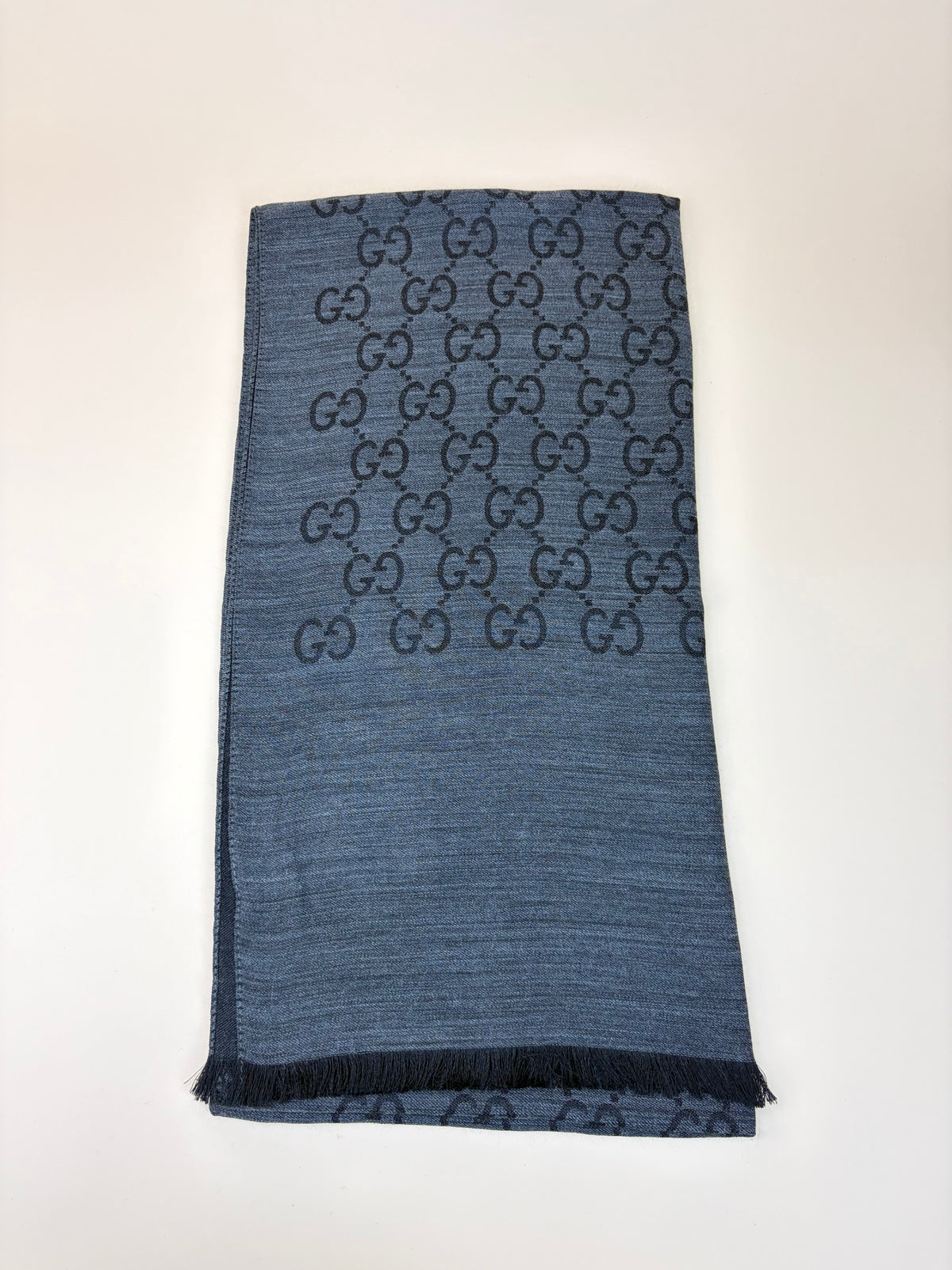 Gucci dark Grey GG wool Scarf