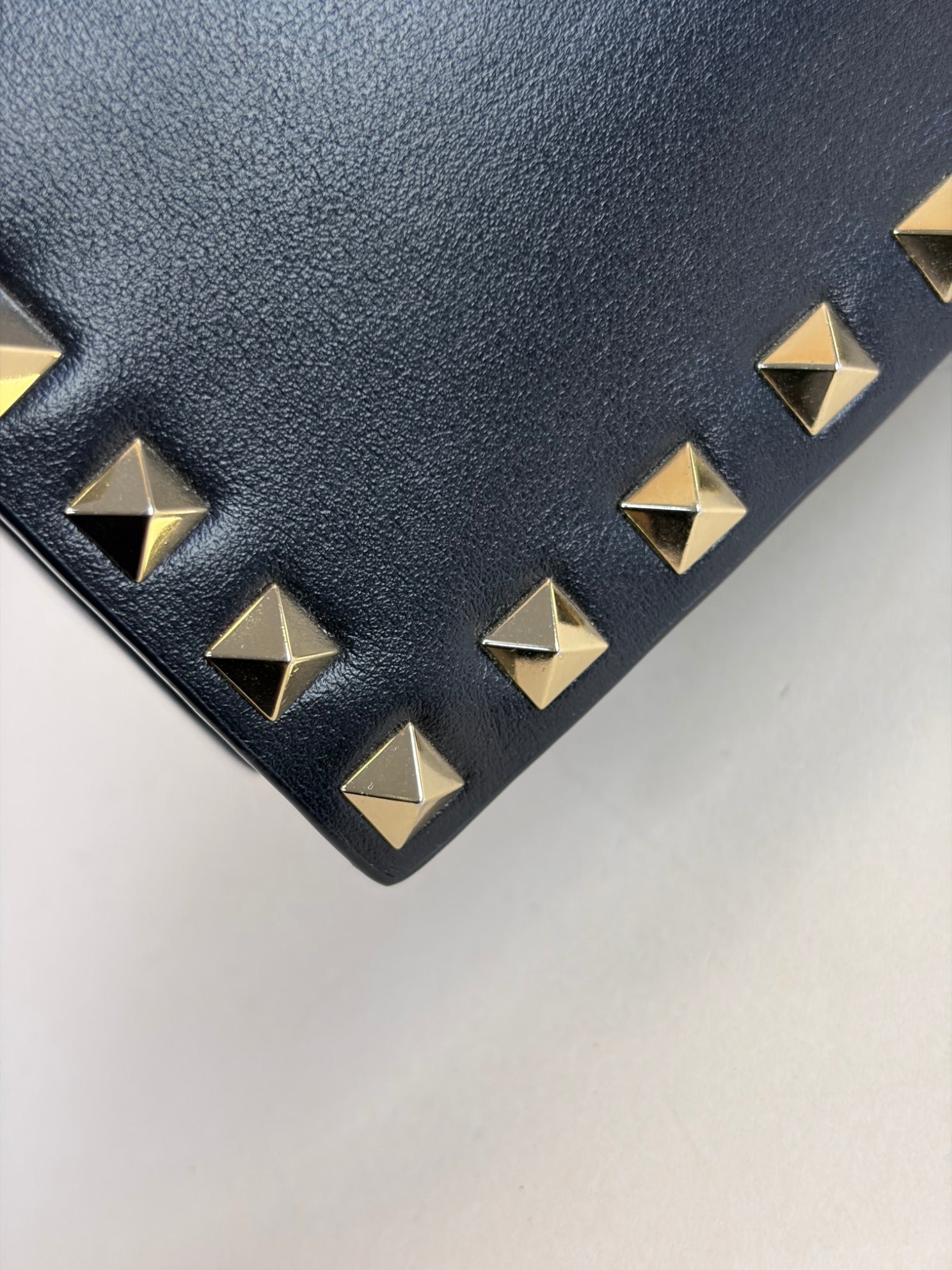 Valentino Black Rockstud Mini Wallet On Chain