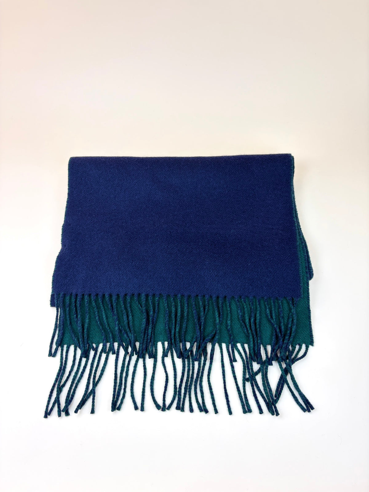 Gucci script in blue/green wool cashmere scarf