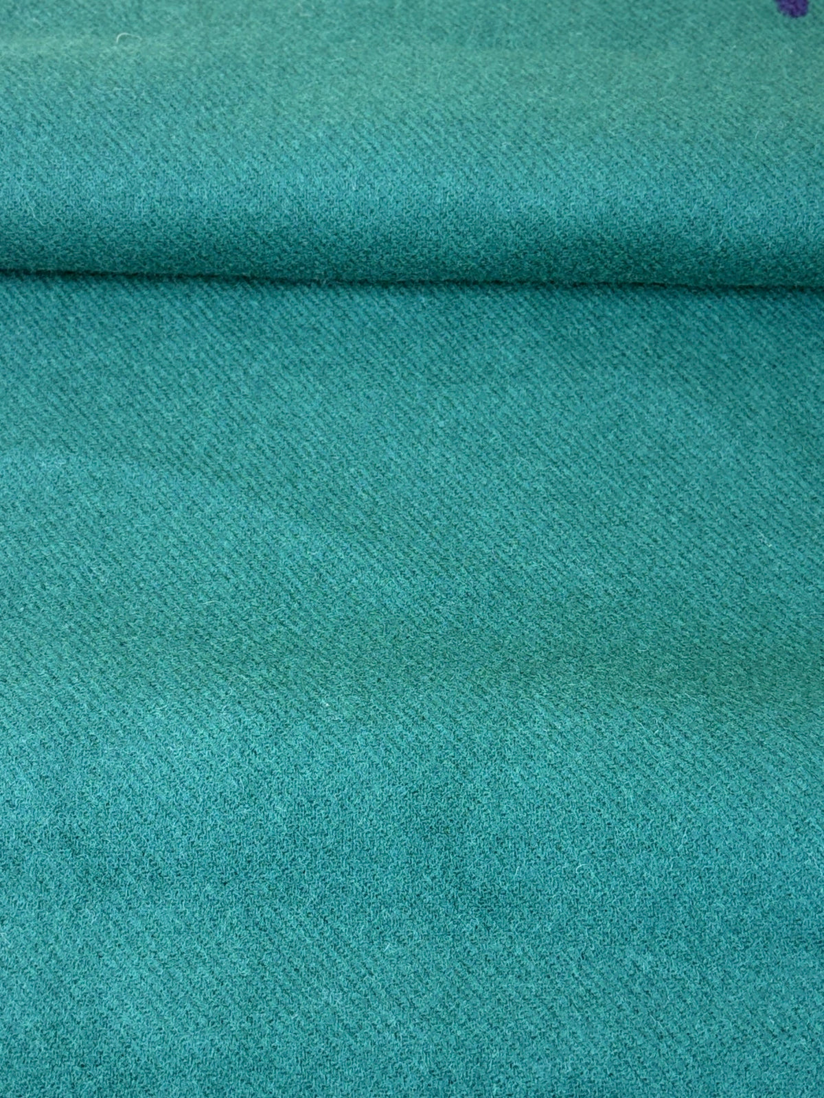 Gucci script in blue/green wool cashmere scarf