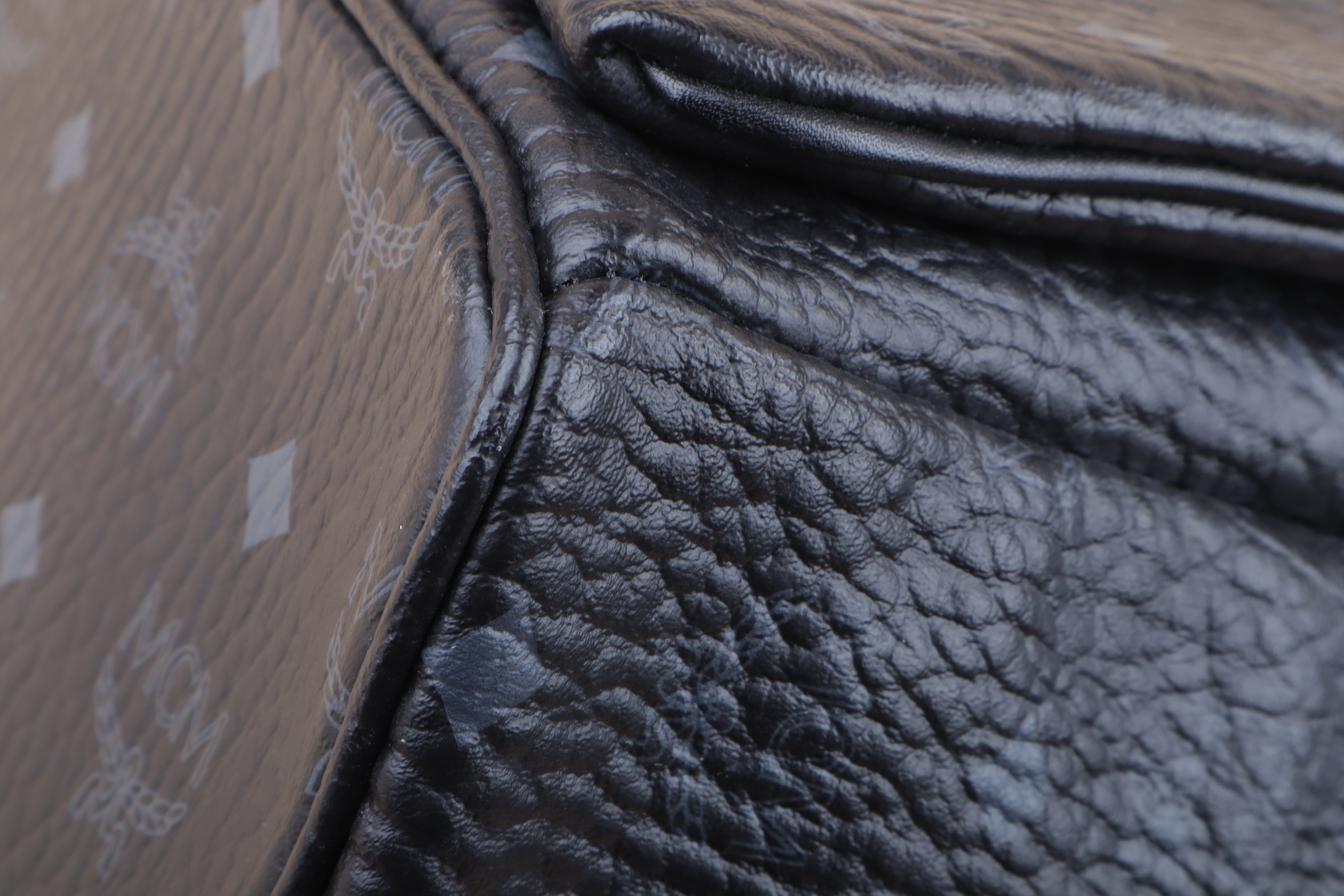MCM Plack and gray Side Backpack Bag