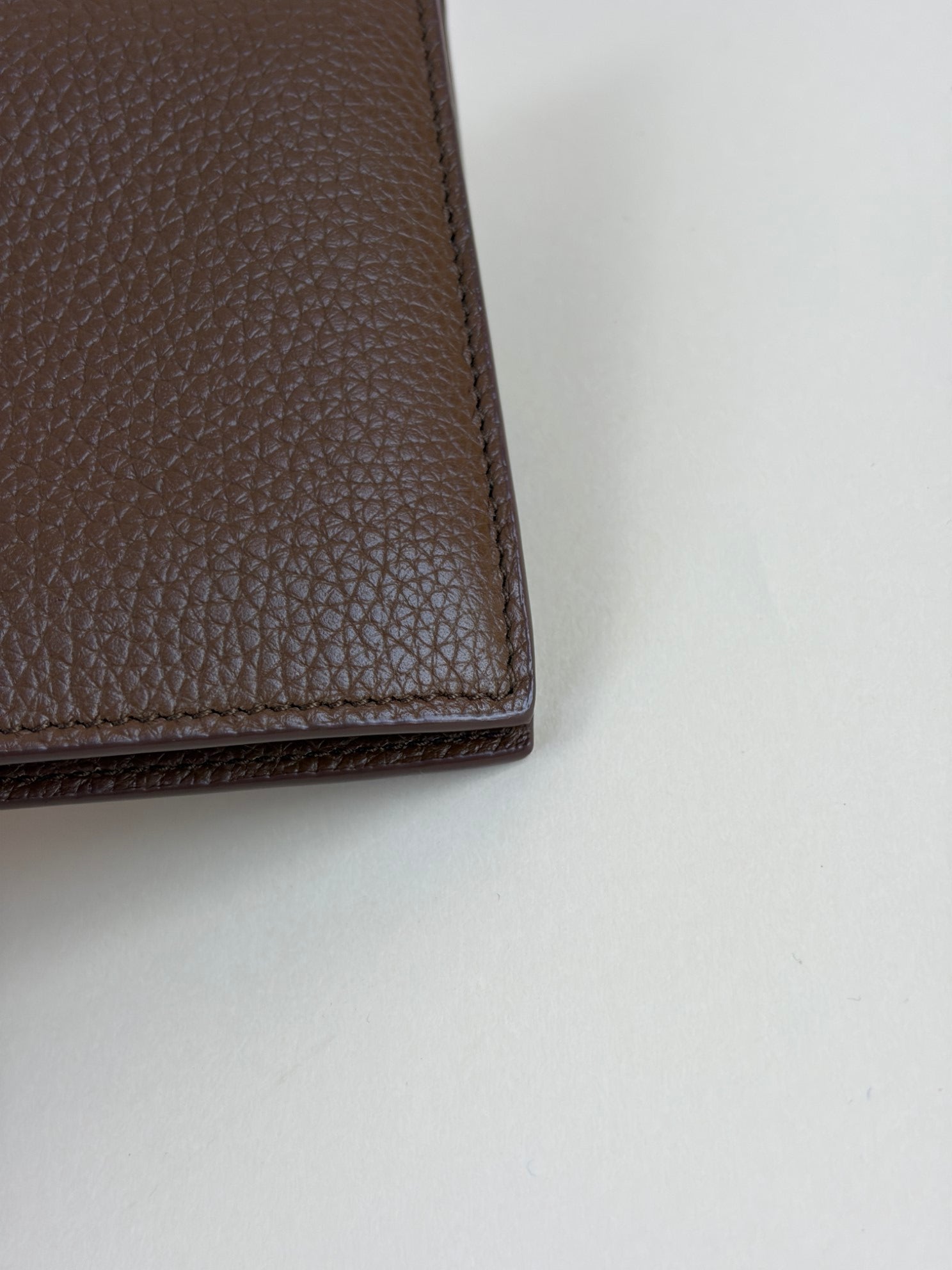 YSL Brown Tiny Cassandre East/West Wallet