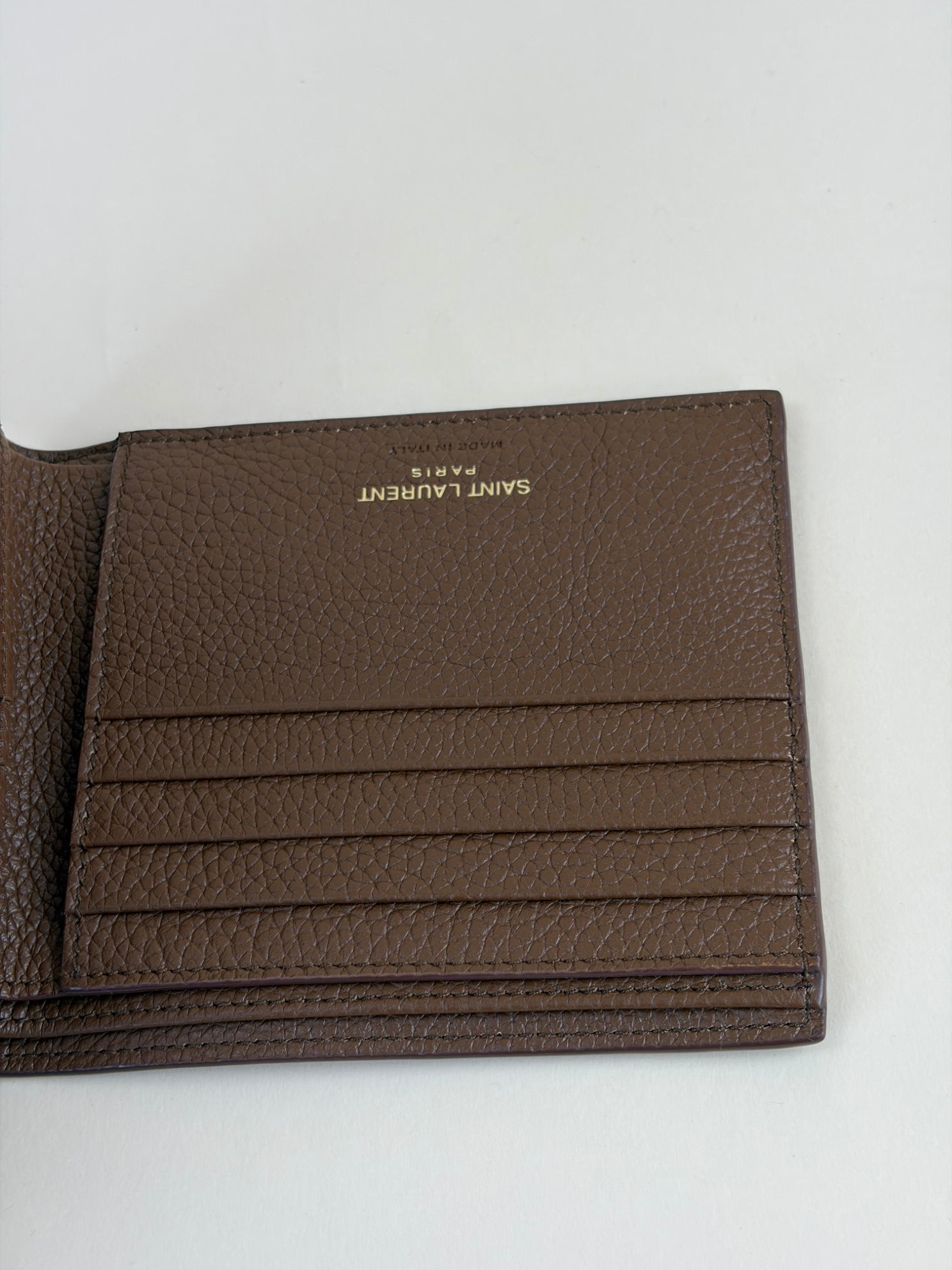 YSL Brown Tiny Cassandre East/West Wallet