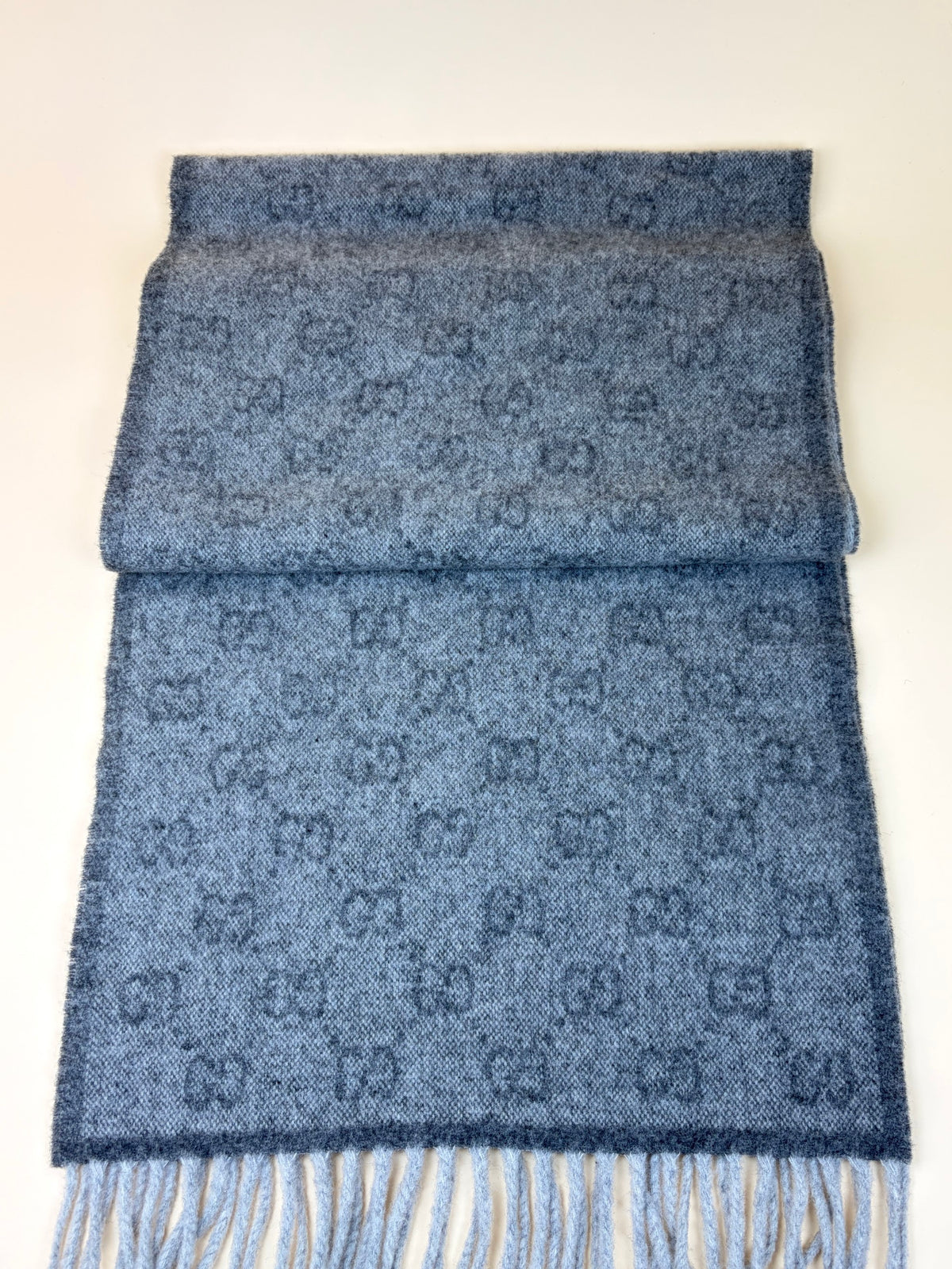 Gucci grey gg Nikky Web Wool Scarf