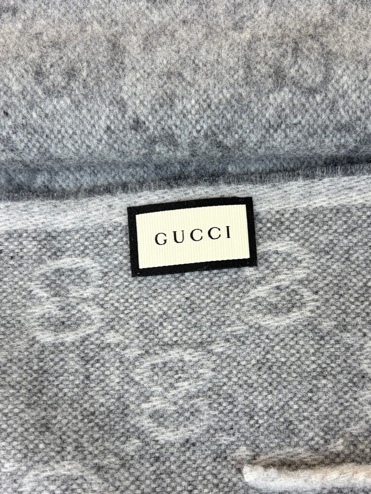 Gucci grey gg Nikky Web Wool Scarf