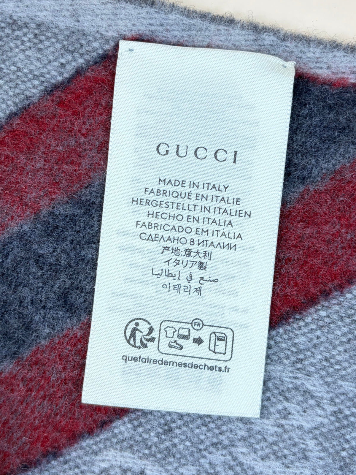 Gucci grey gg Nikky Web Wool Scarf
