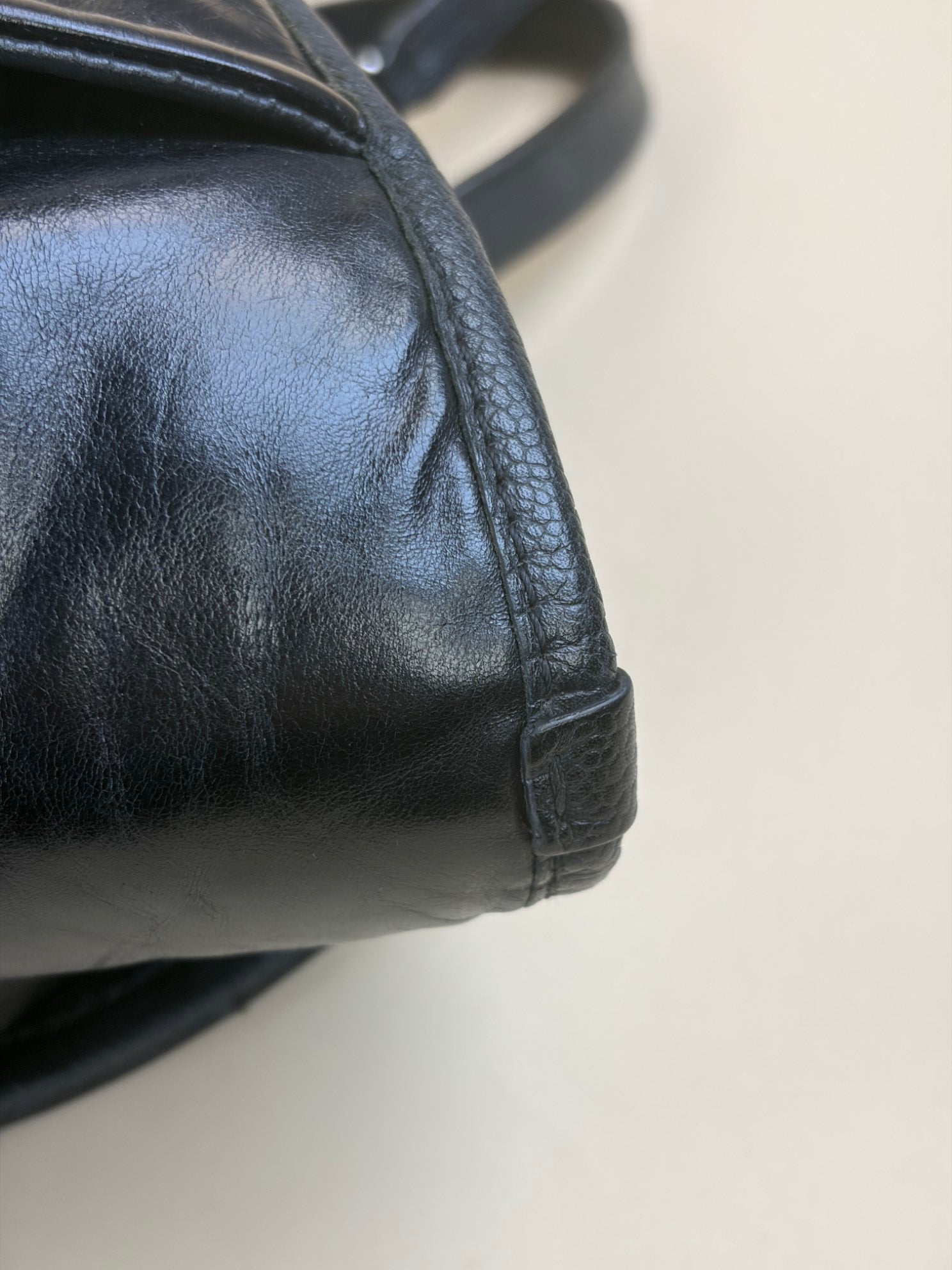 Chanel glazed calfskin medium black Deauville tote shoulder bag