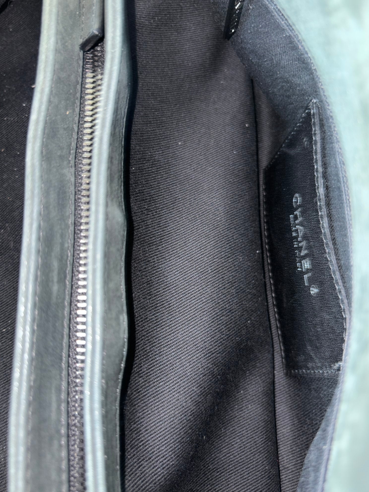 Chanel black iridescent quilted calfskin leather just mademoiselle bowler bag