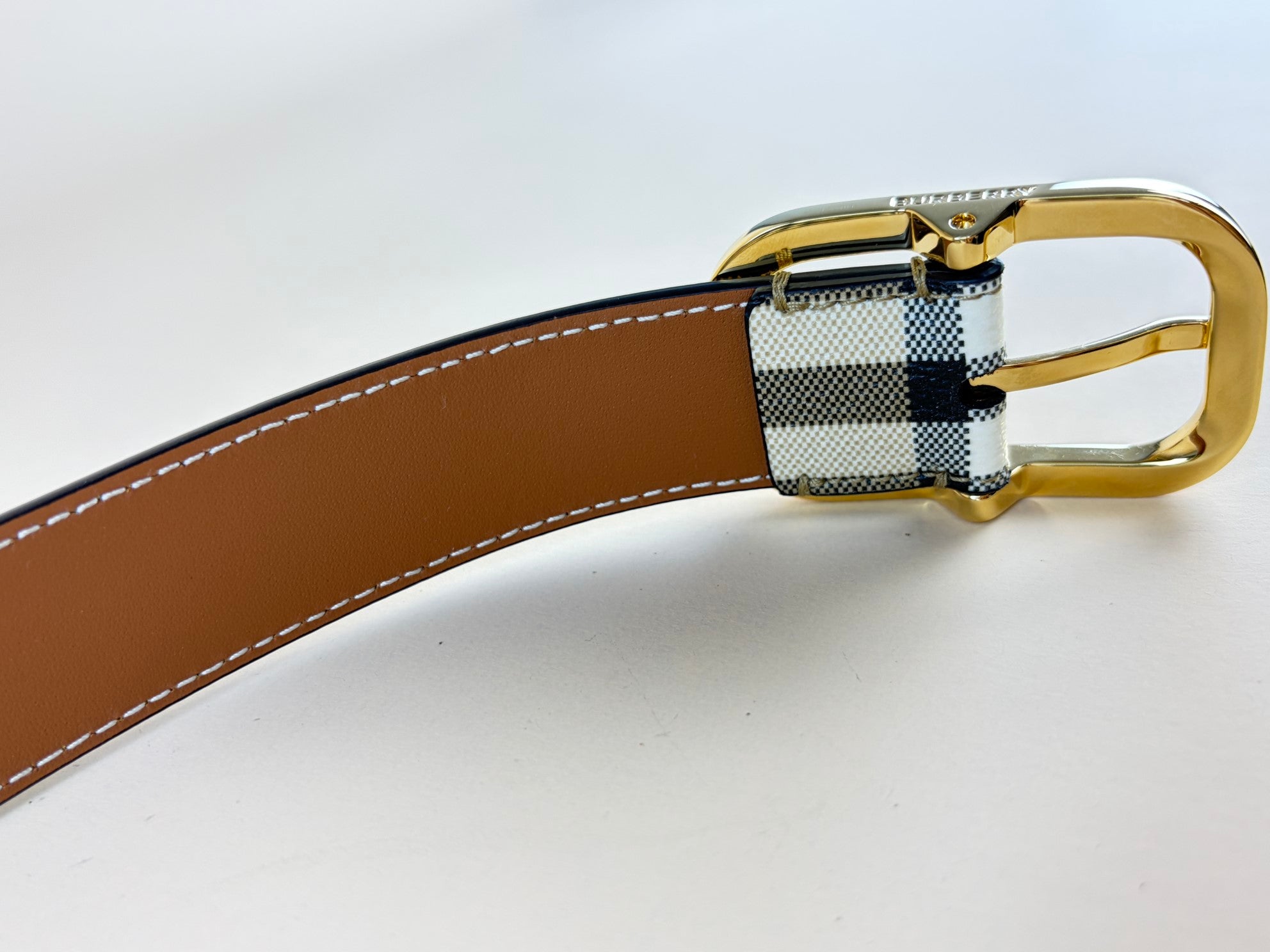 Burberry Beige Archive Check Belt 40