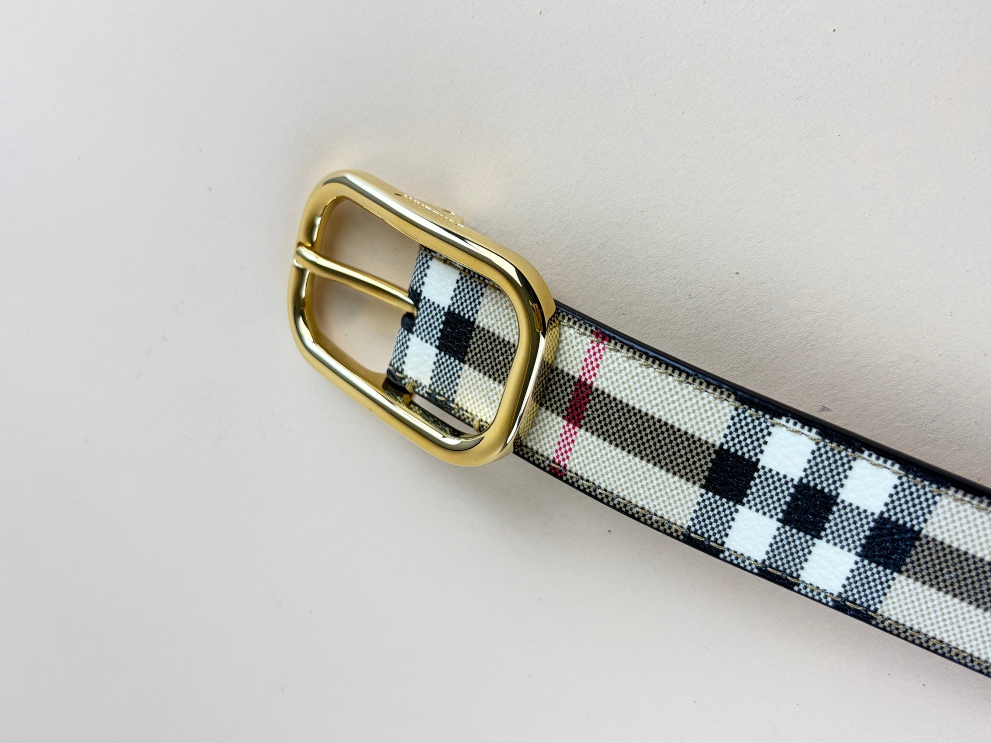Burberry Beige Archive Check Belt 40