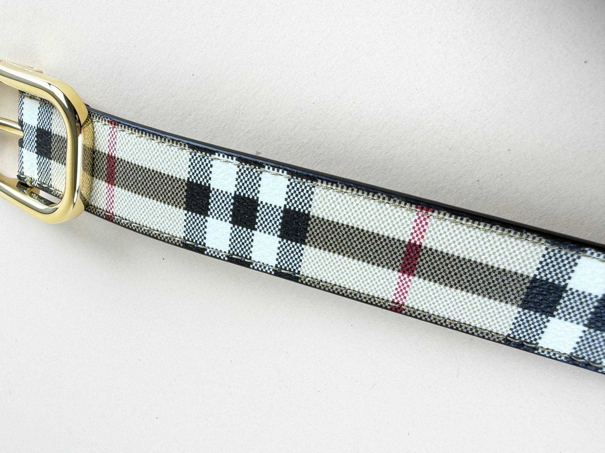 Burberry Beige Archive Check Belt 40