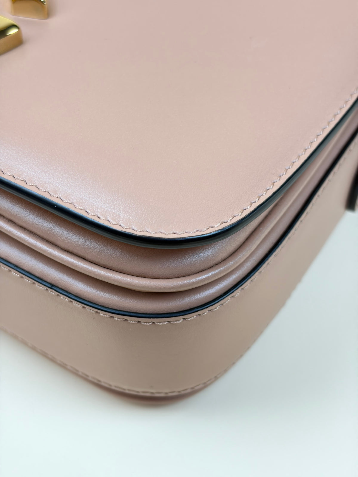 Dolce & Gabbana nude calfskin leather 3.5 crossbody flap bag