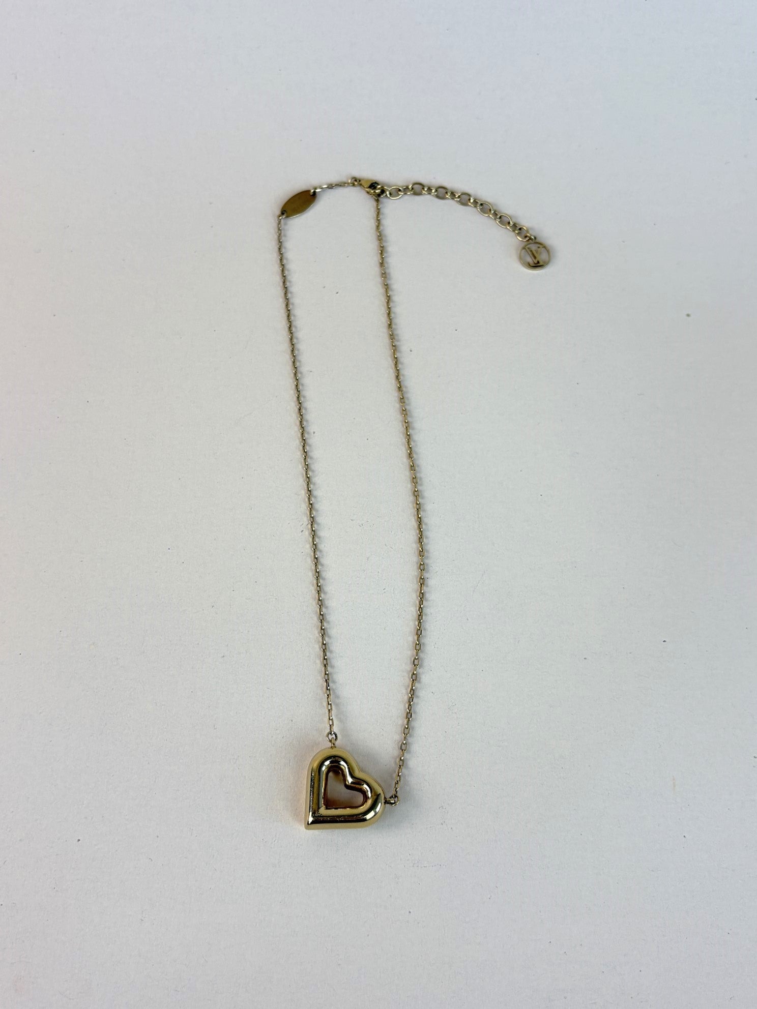 Louis Vuitton Gold LV Heart Necklace