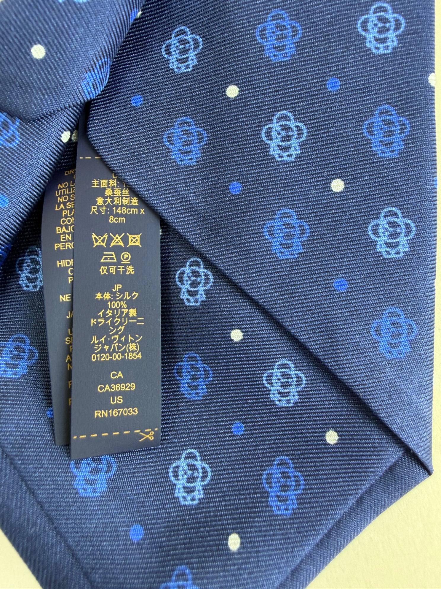 Louis Vuitton Navy Vivienne Outline Tie