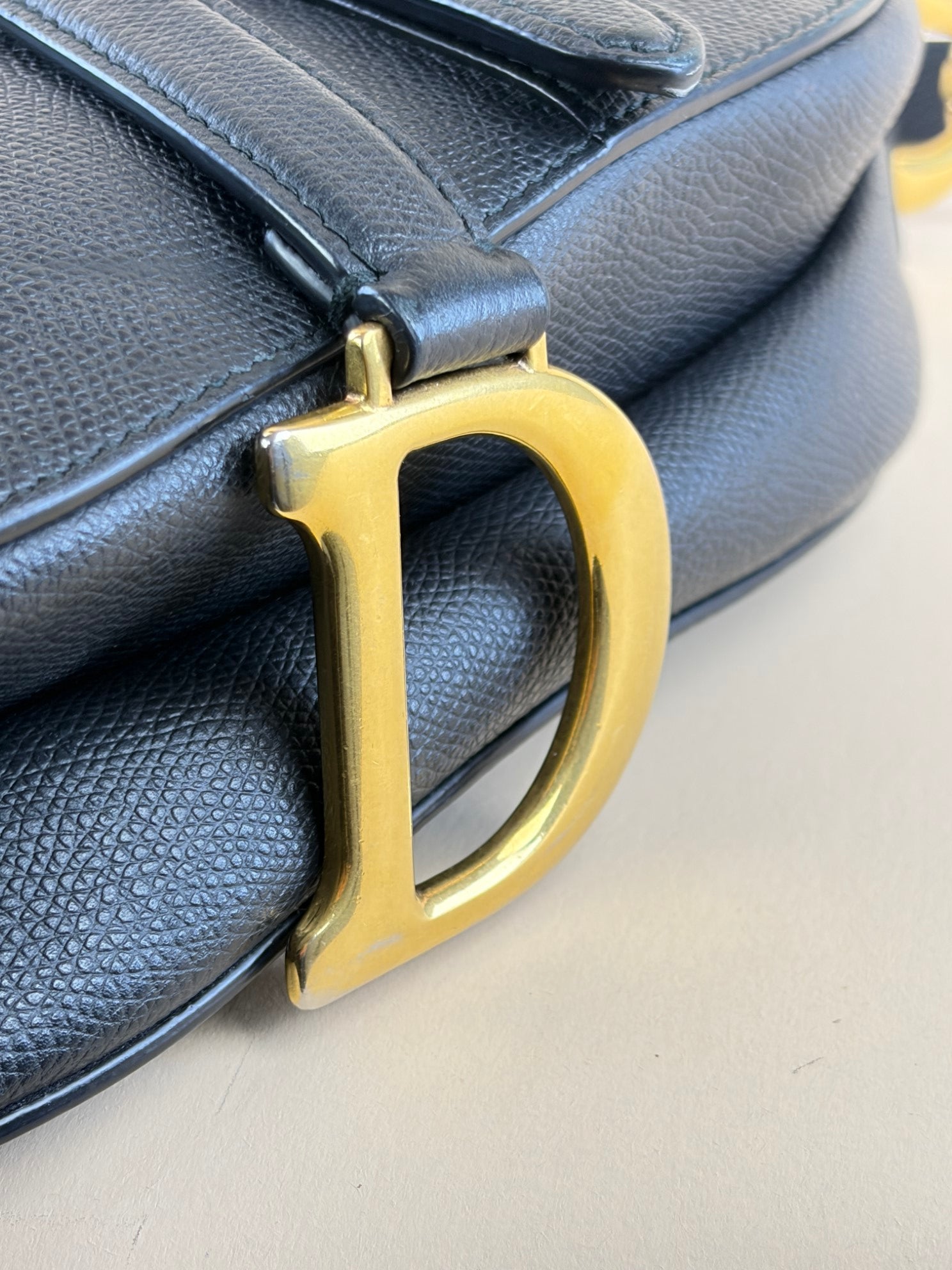 Christian Dior Black Saddle Medium Bag