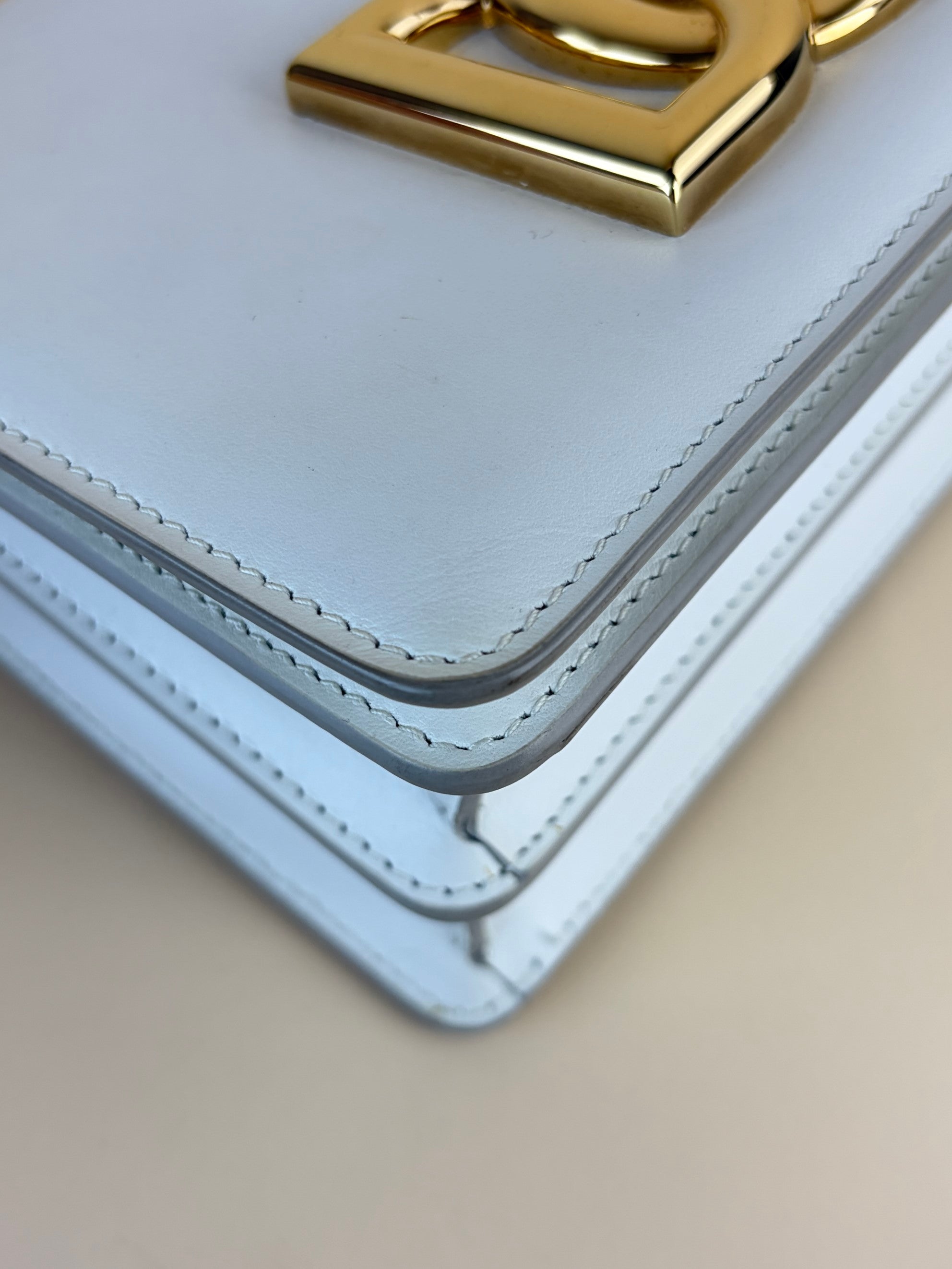 Dolce & Gabbana white calfskin dg leather millennials belt bag