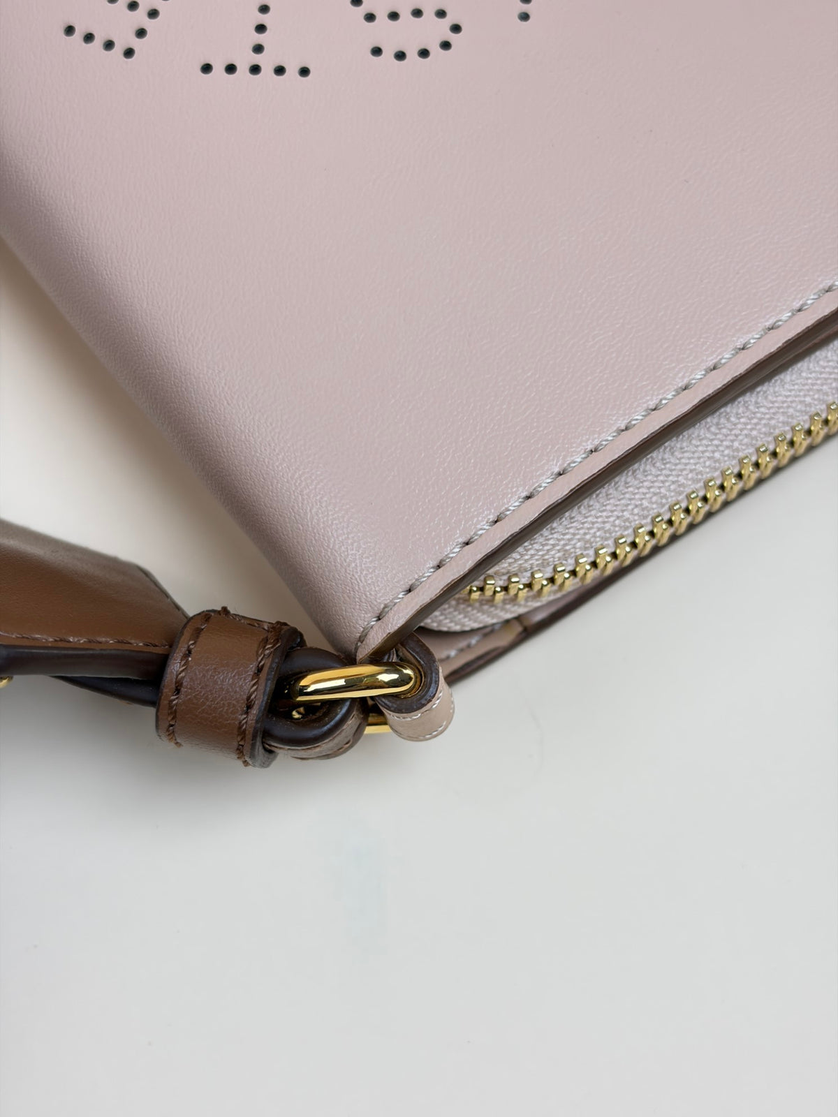 stella McCartney pink leather mini logo cross body
