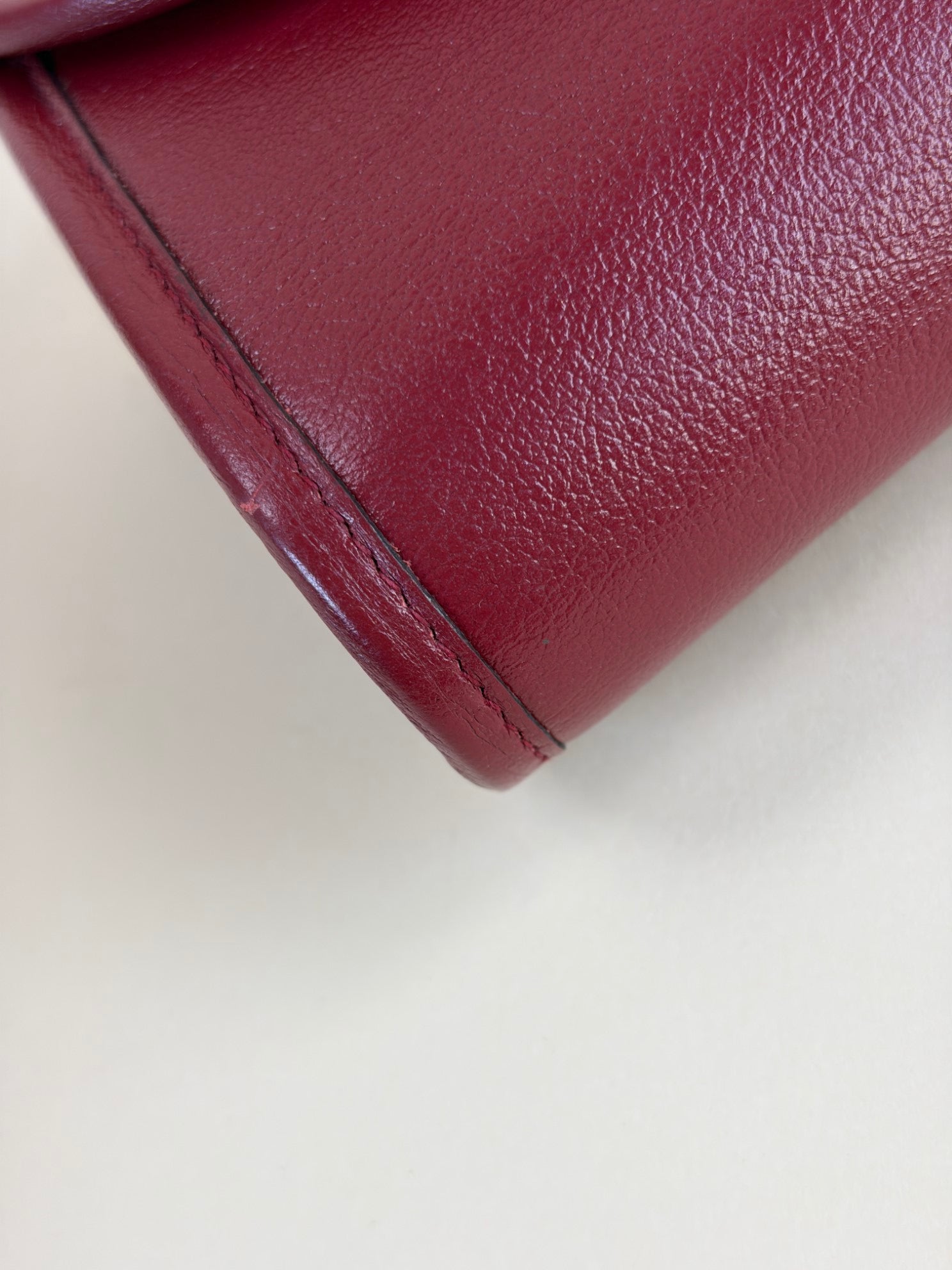 GUCCI red mini rajah web leather