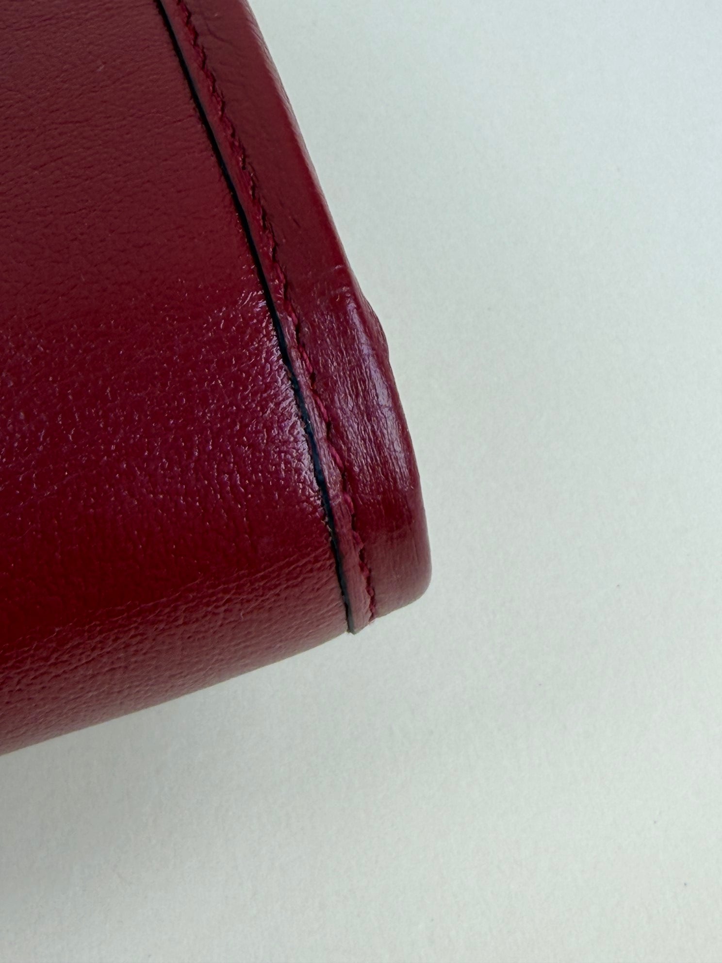 GUCCI red mini rajah web leather