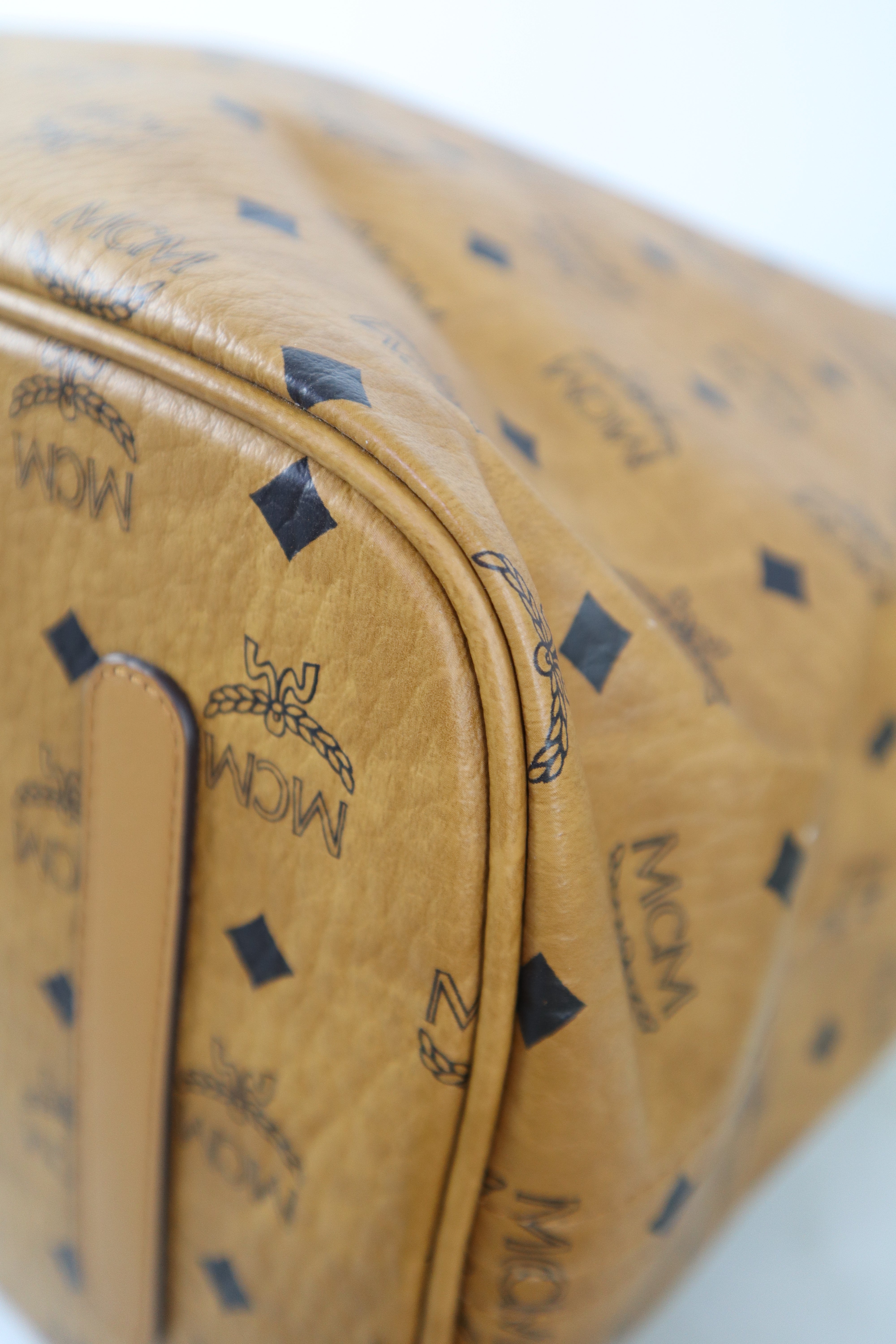 MCM Camel Monogram Shopper Bag-handbag-MCM-The Closet Egypt