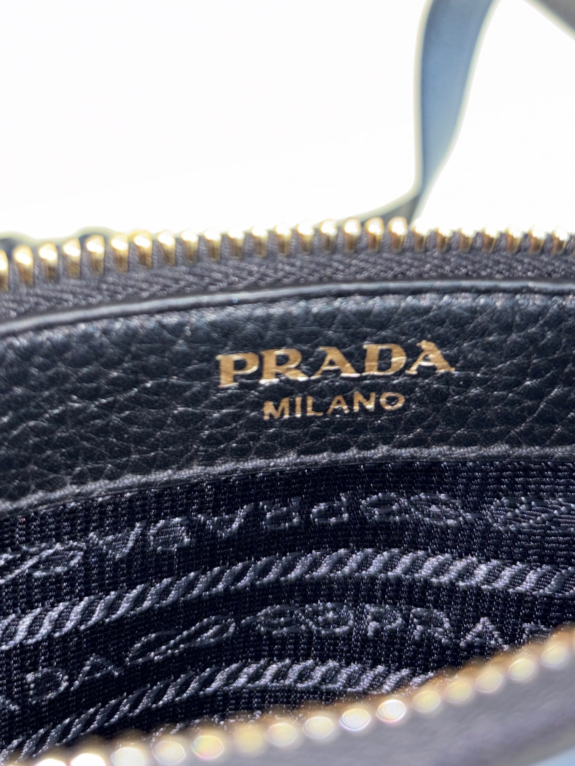Prada black vitello danio leather belt bag