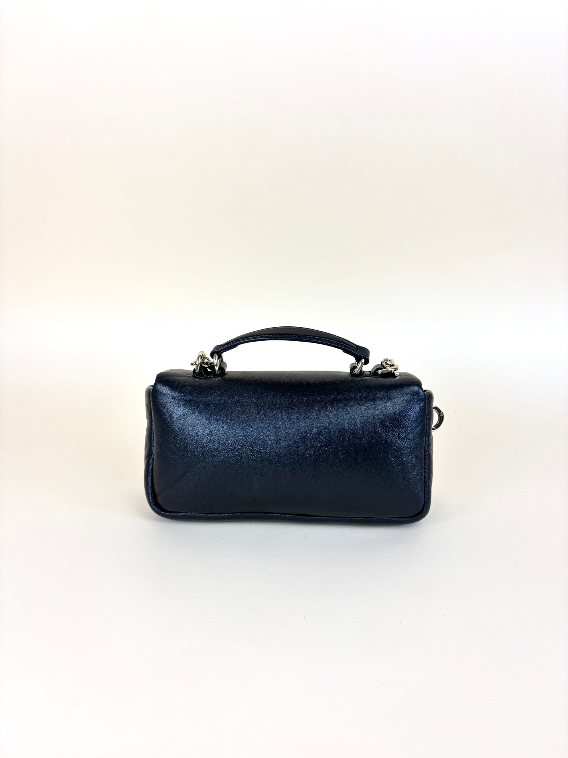 Gucci black leather lambskin puffy mini gg Milano GG