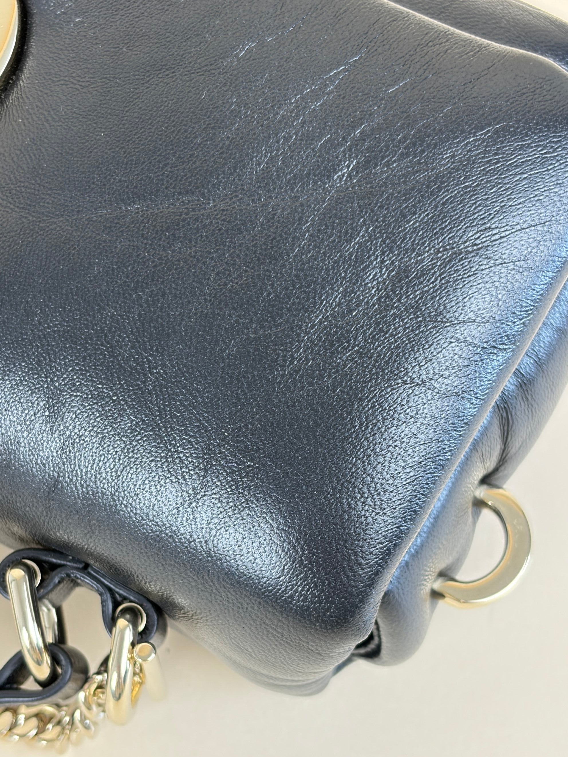 Gucci black leather lambskin puffy mini gg Milano GG