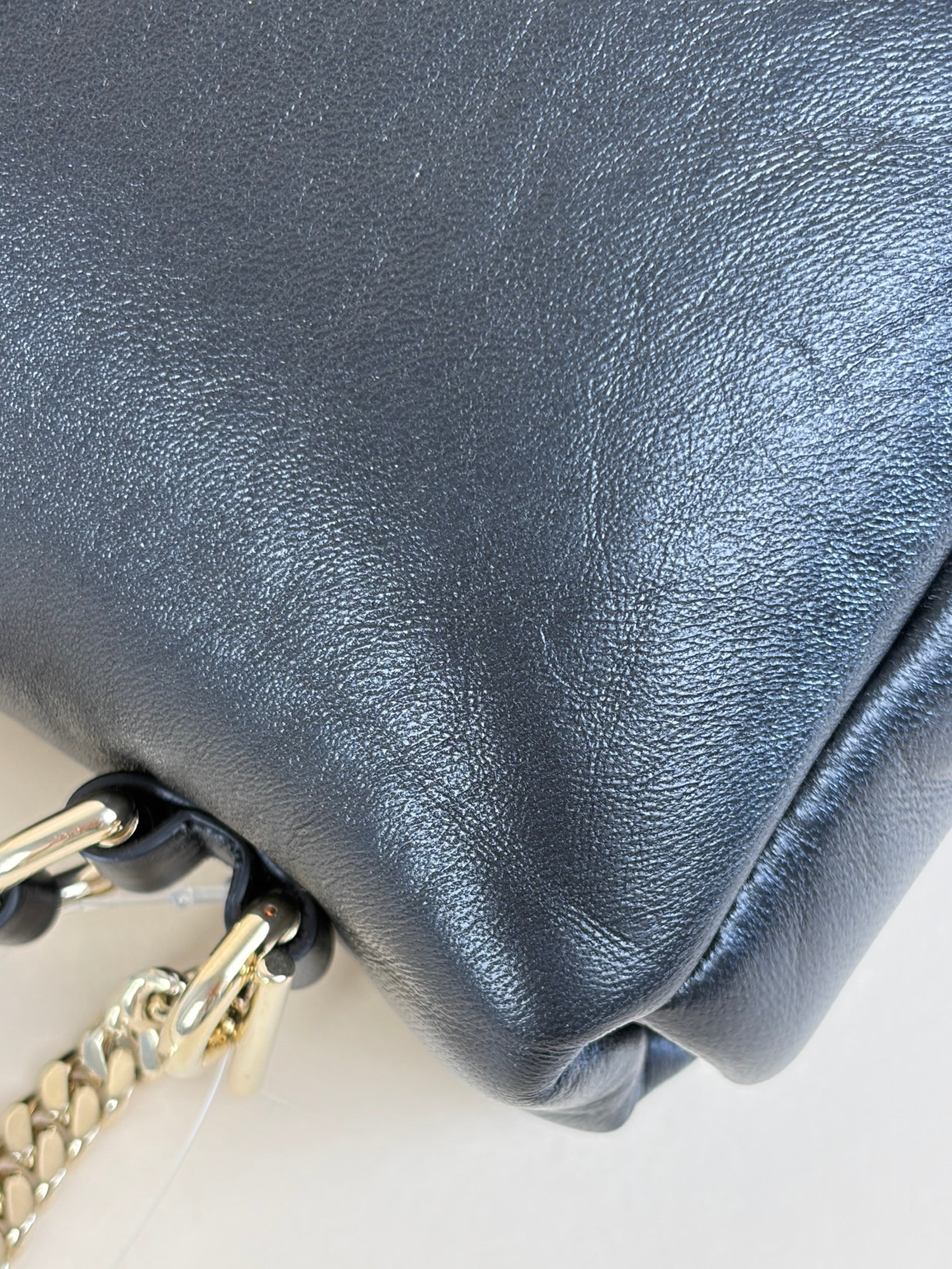 Gucci black leather lambskin puffy mini gg Milano GG