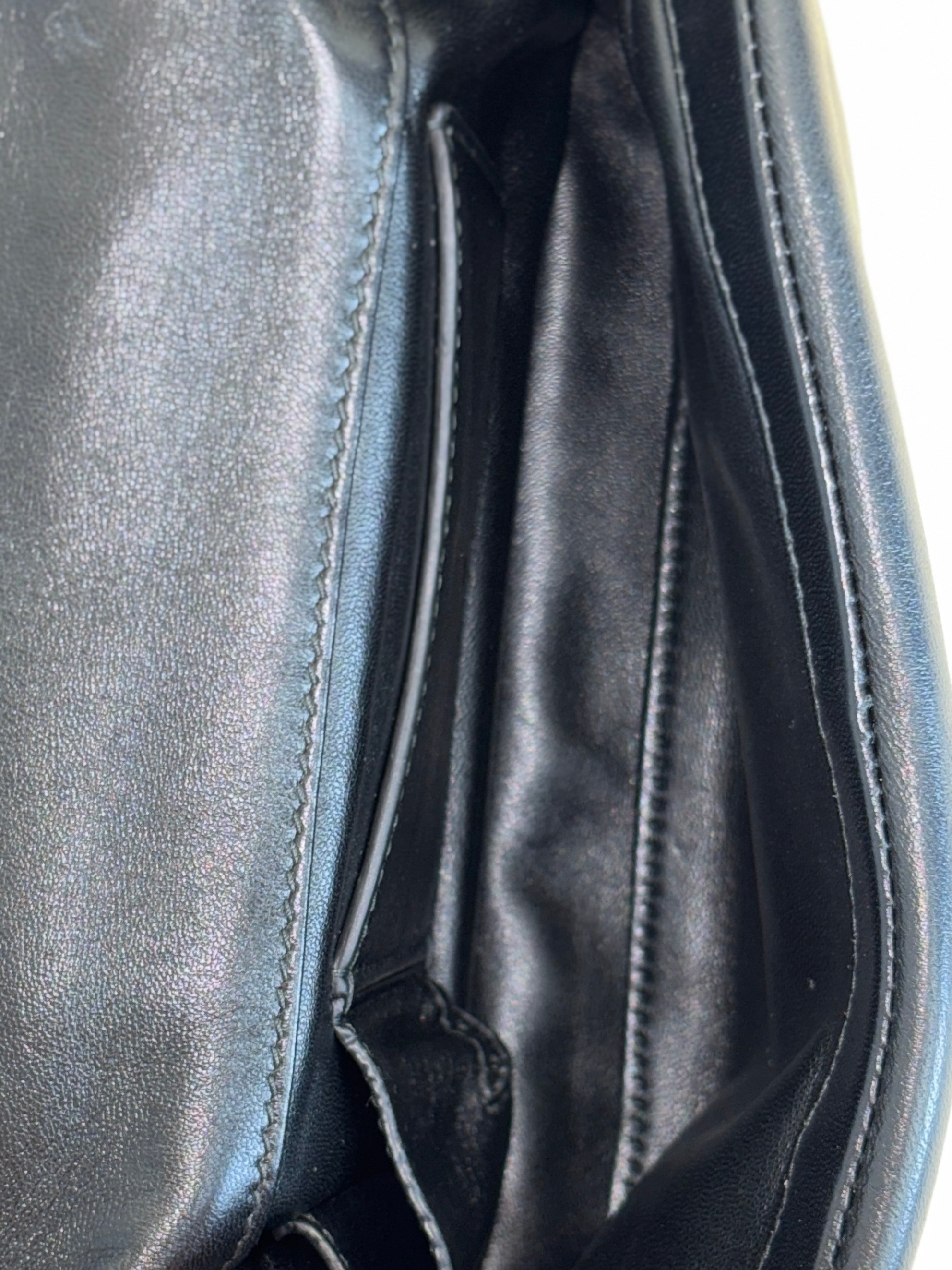 Gucci black leather lambskin puffy mini gg Milano GG