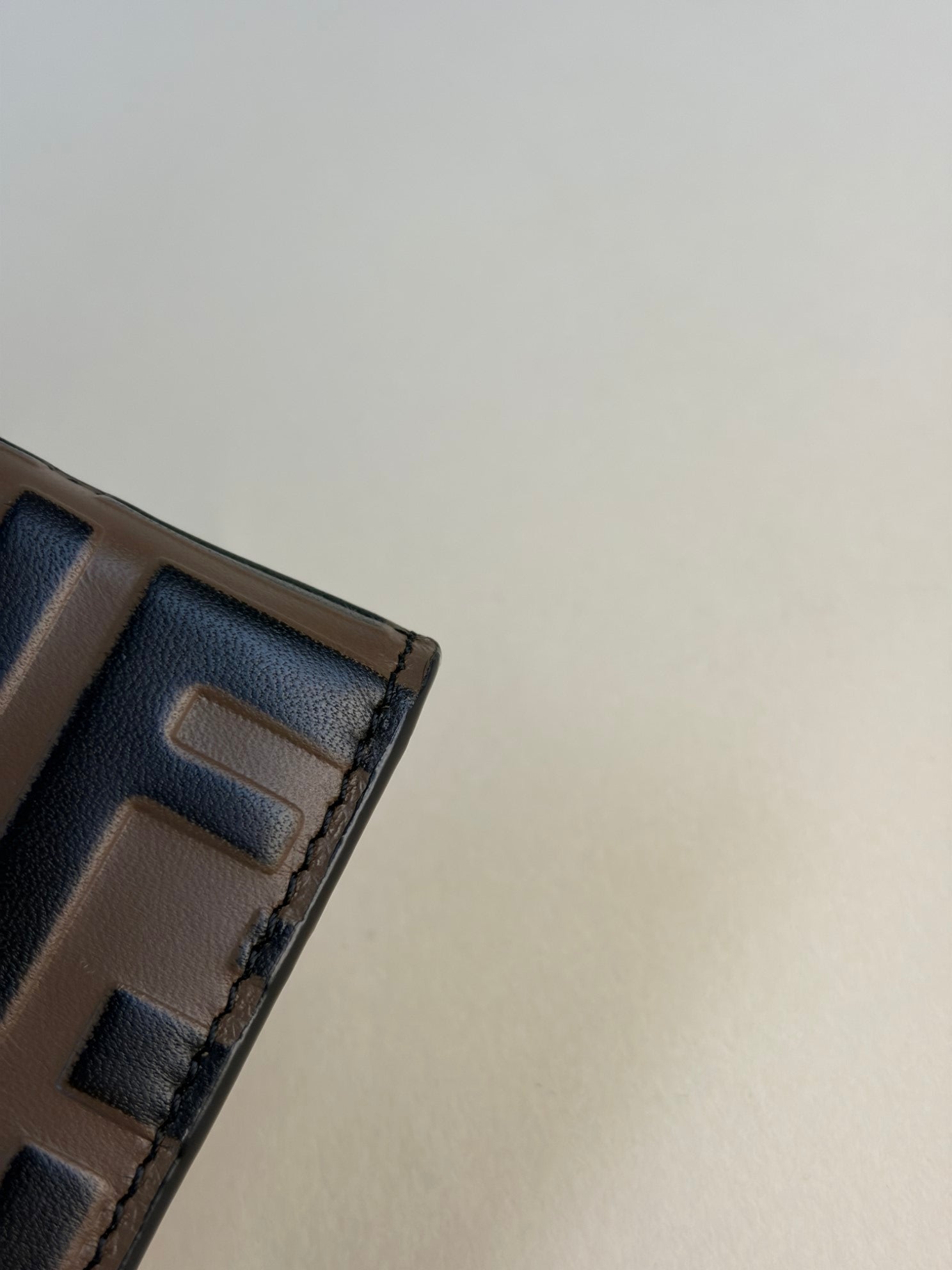 Fendi vitello soft f is Fendi bi color ff 1974embossed mega black continental envelope wallet on chain