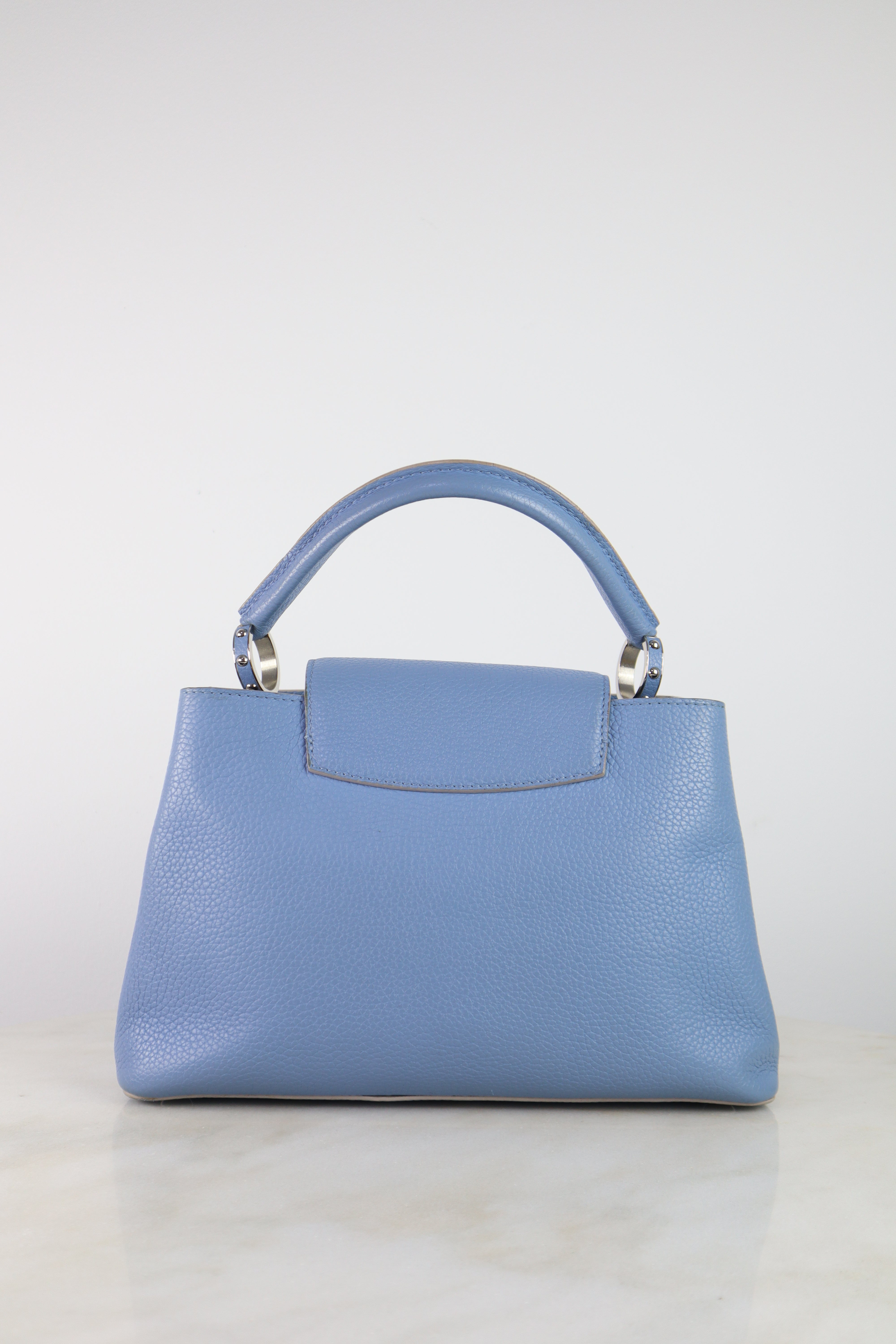 Louis Vuitton Baby Blue Capucines MM Tote Bag with Strap