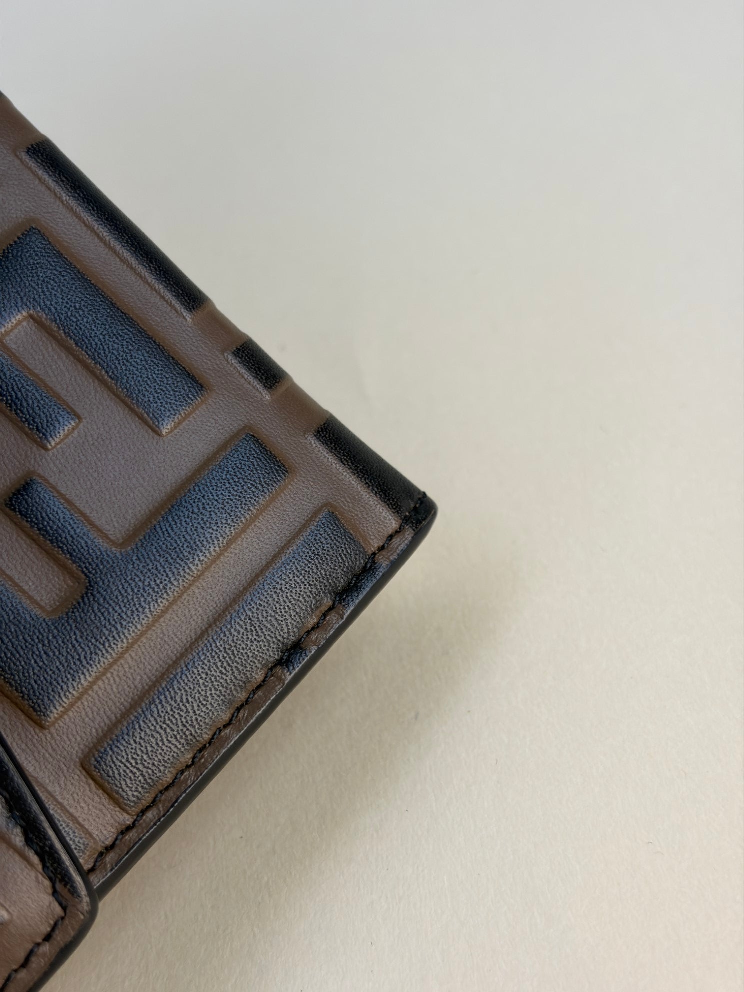 Fendi vitello soft f is Fendi bi color ff 1974embossed mega black continental envelope wallet on chain