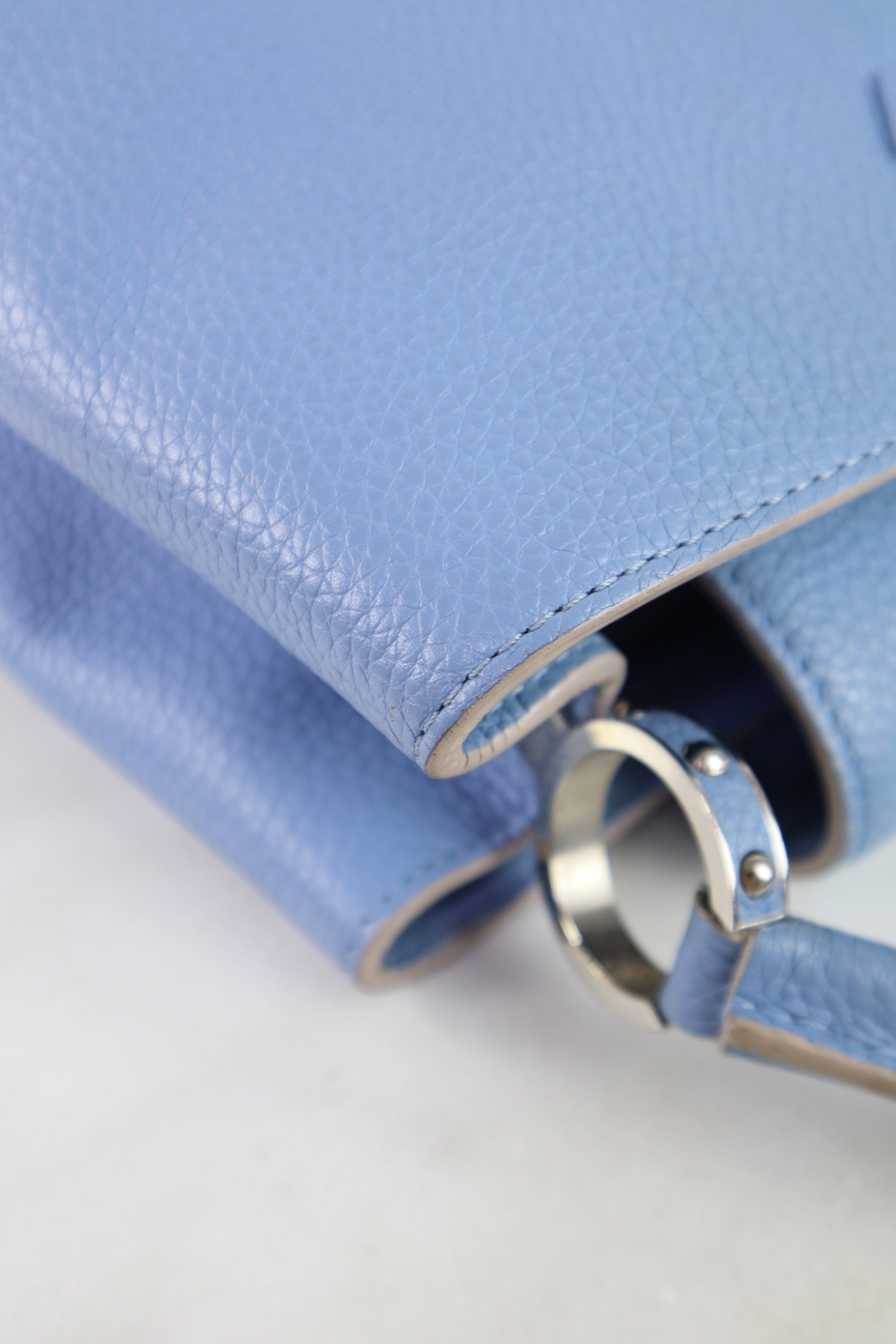 Louis Vuitton Baby Blue Capucines MM Tote Bag with Strap
