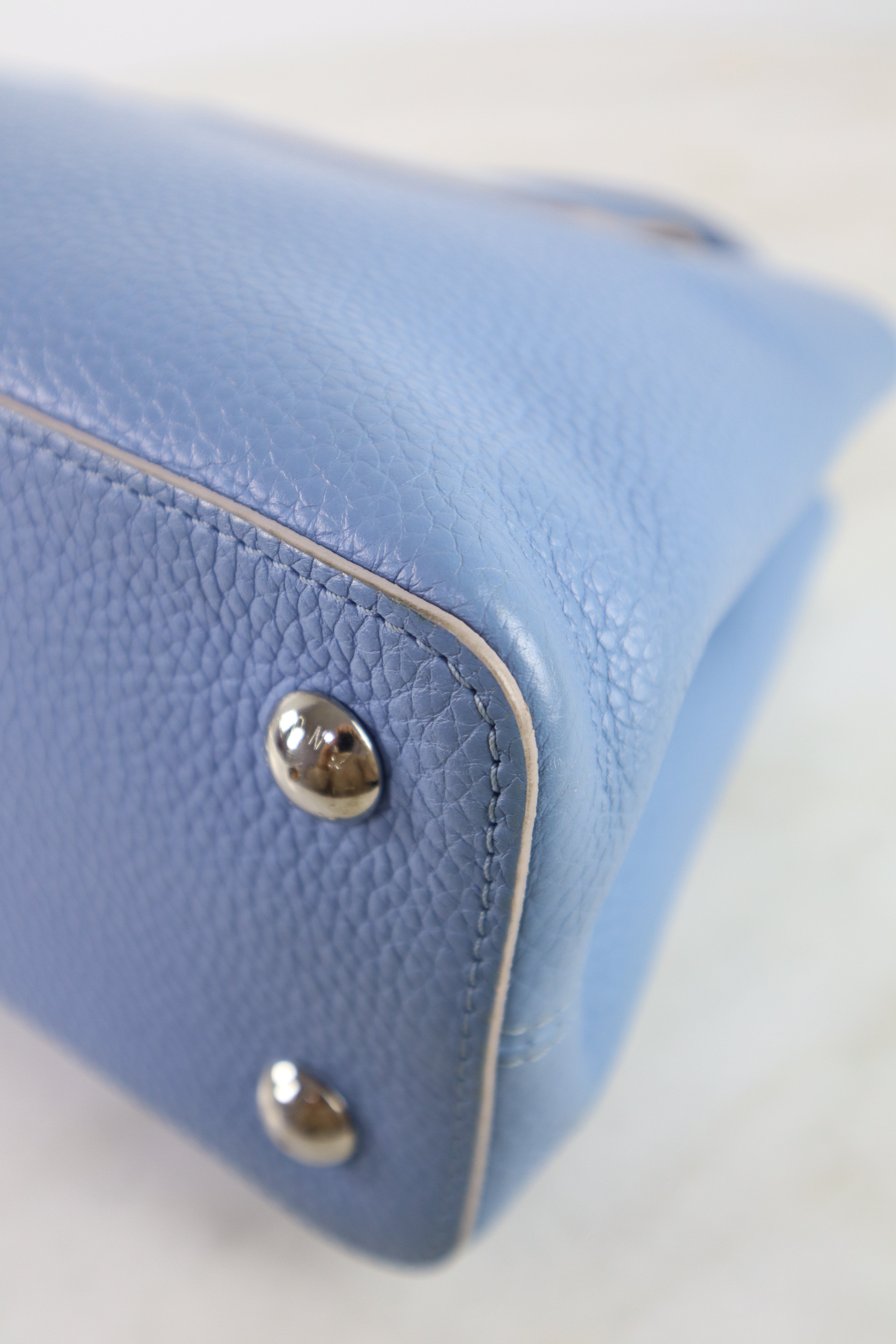 Louis Vuitton Baby Blue Capucines MM Tote Bag with Strap