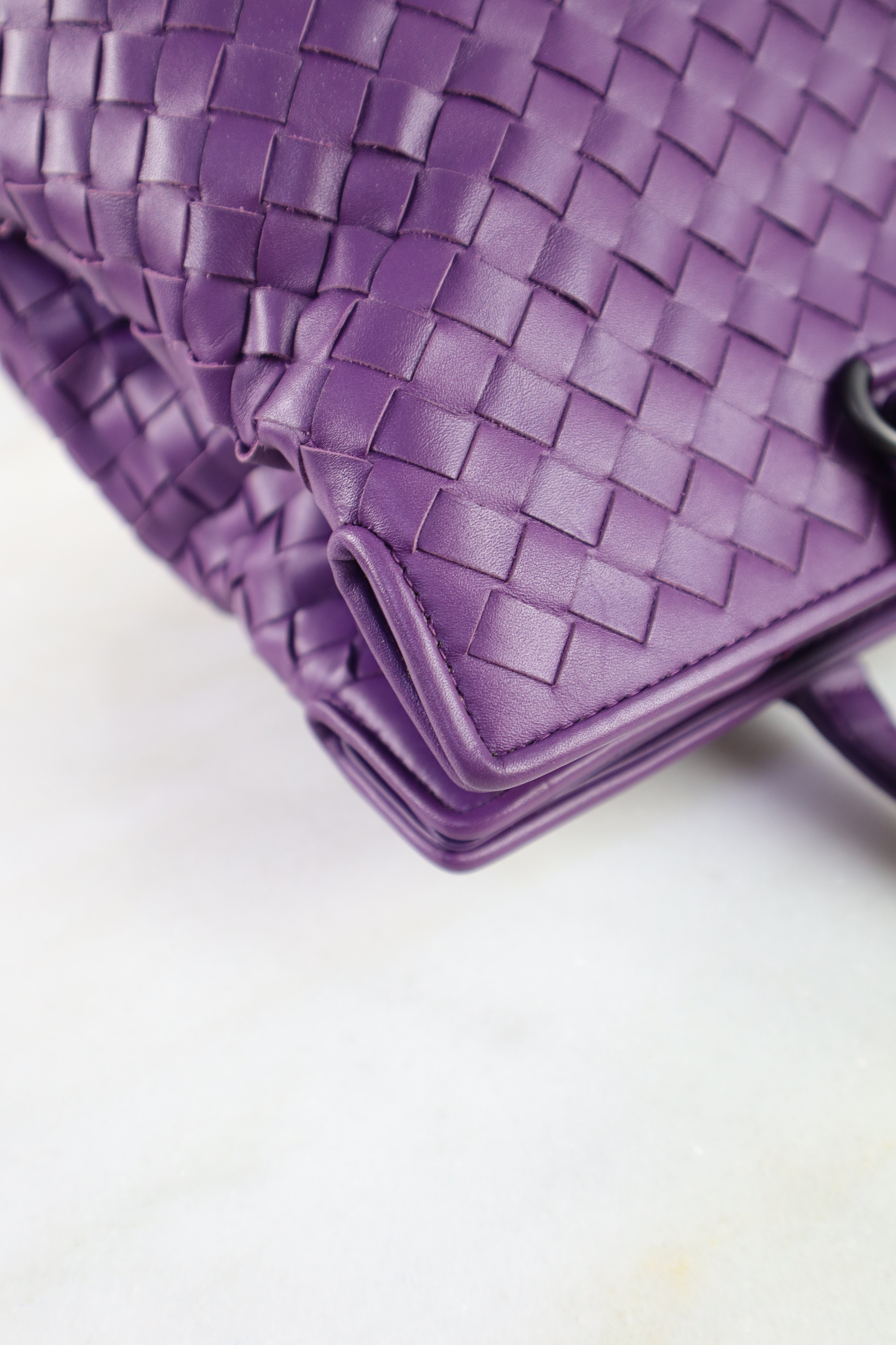 Bottega Veneta Purple Woven Intrecciato Nappa Tote Bag with Strap