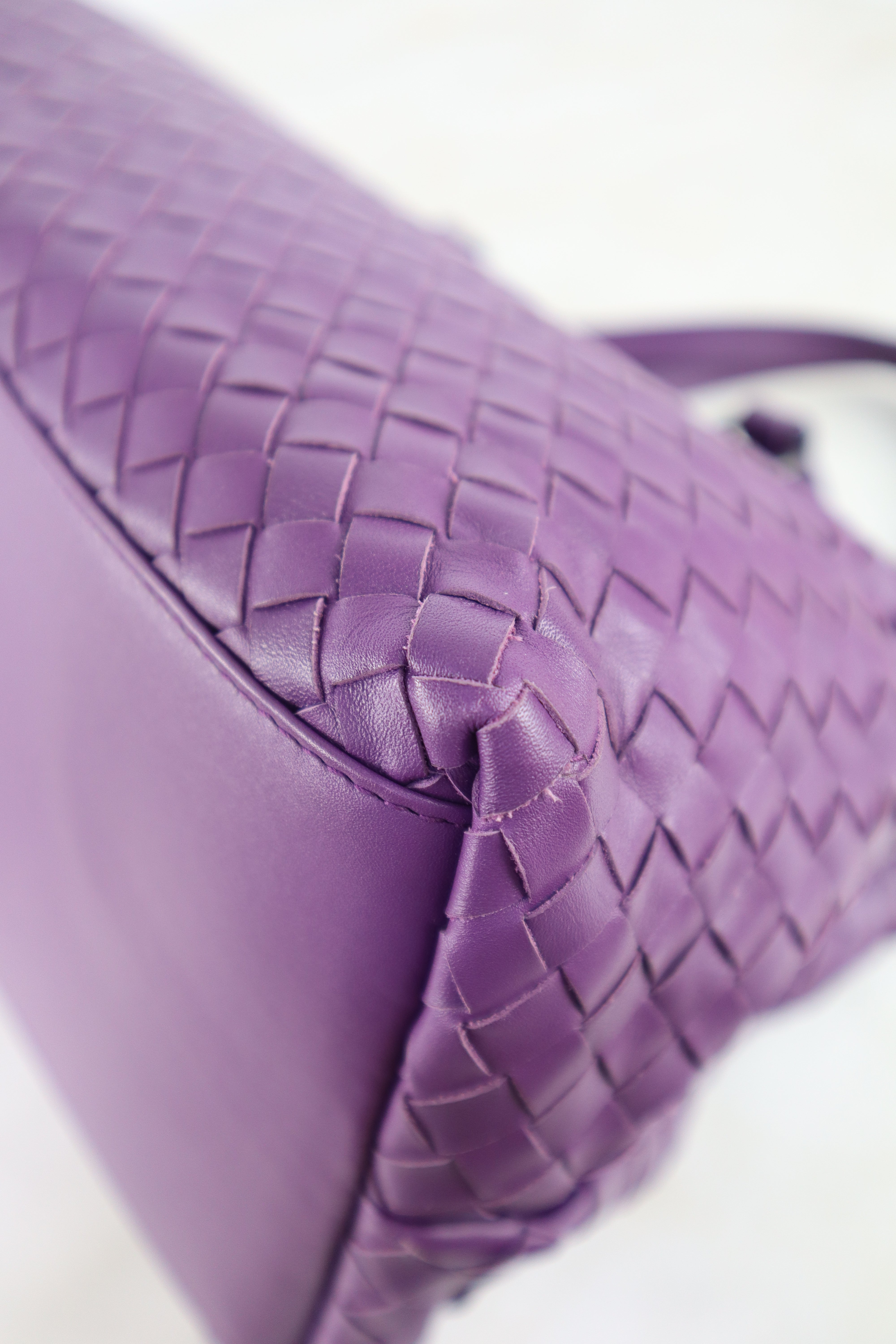 Bottega Veneta Purple Woven Intrecciato Nappa Tote Bag with Strap
