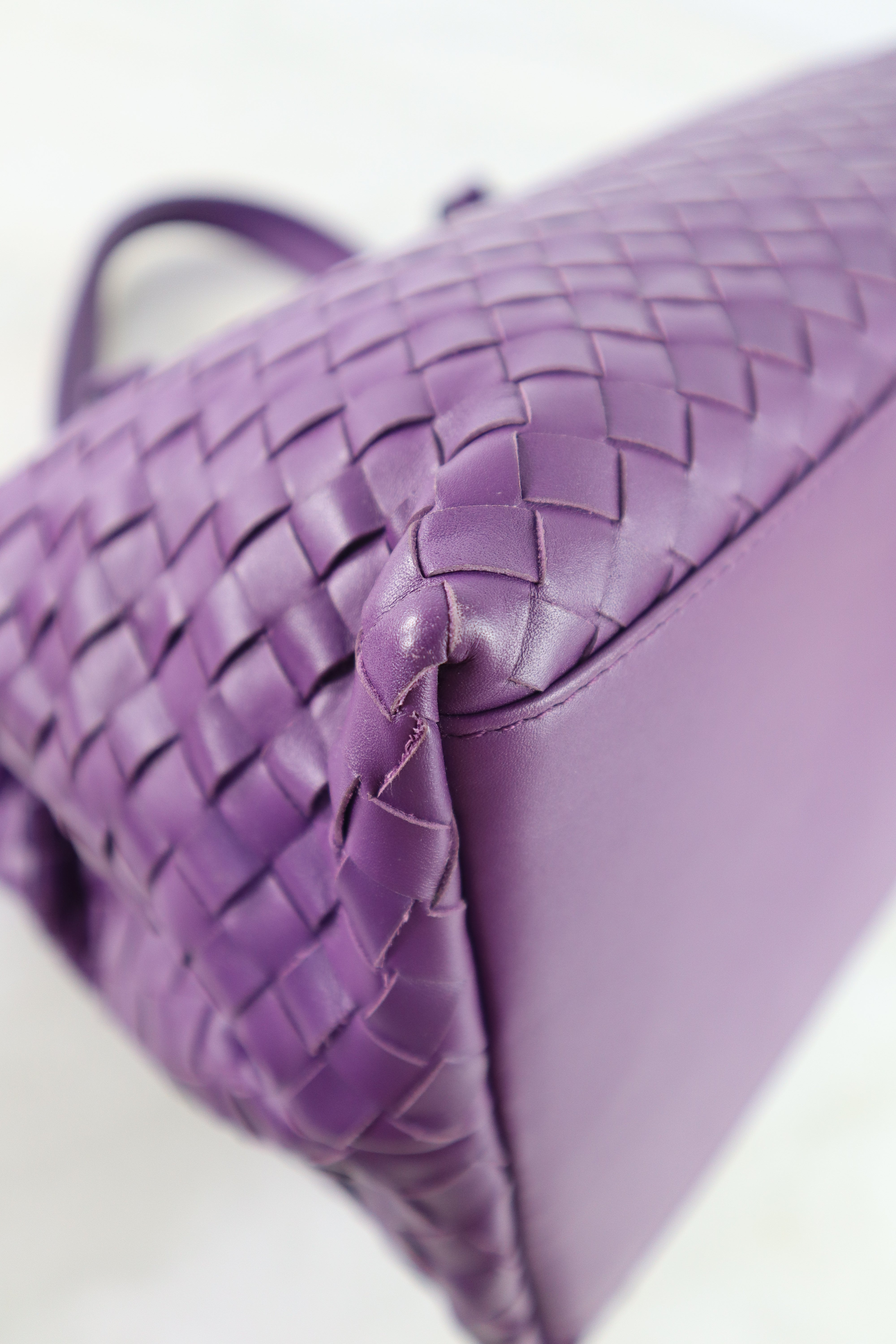 Bottega Veneta Purple Woven Intrecciato Nappa Tote Bag with Strap