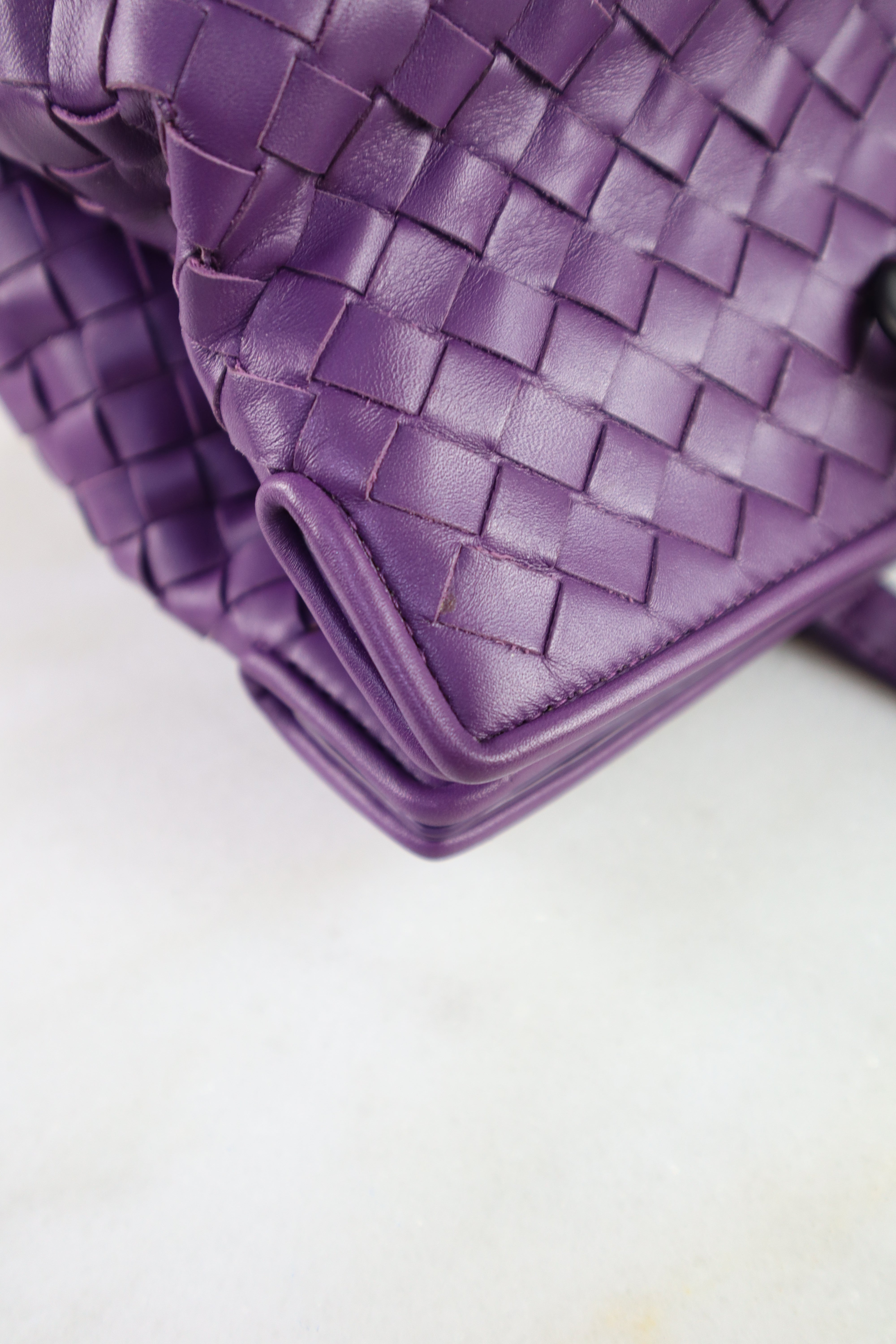 Bottega Veneta Purple Woven Intrecciato Nappa Tote Bag with Strap