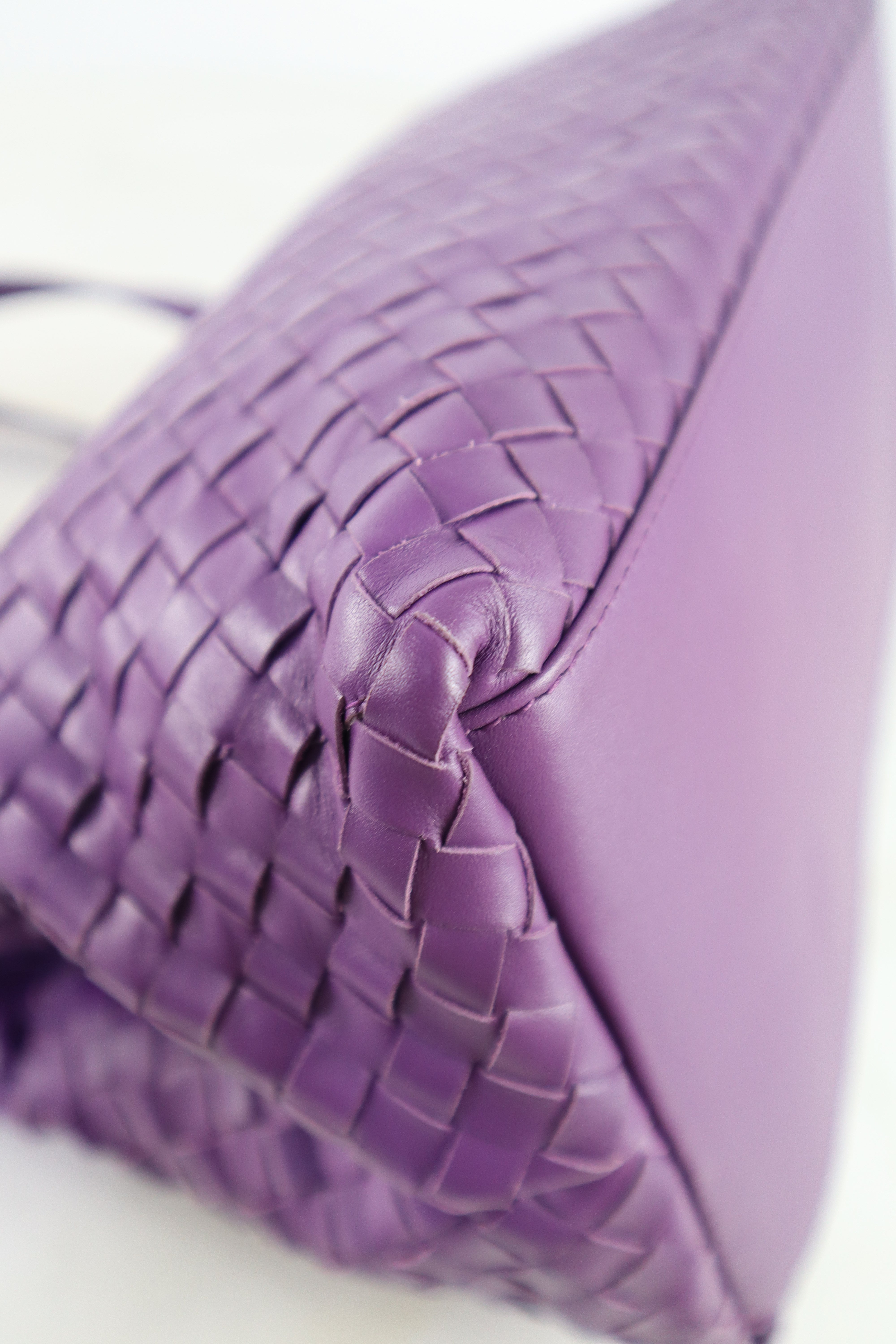 Bottega Veneta Purple Woven Intrecciato Nappa Tote Bag with Strap