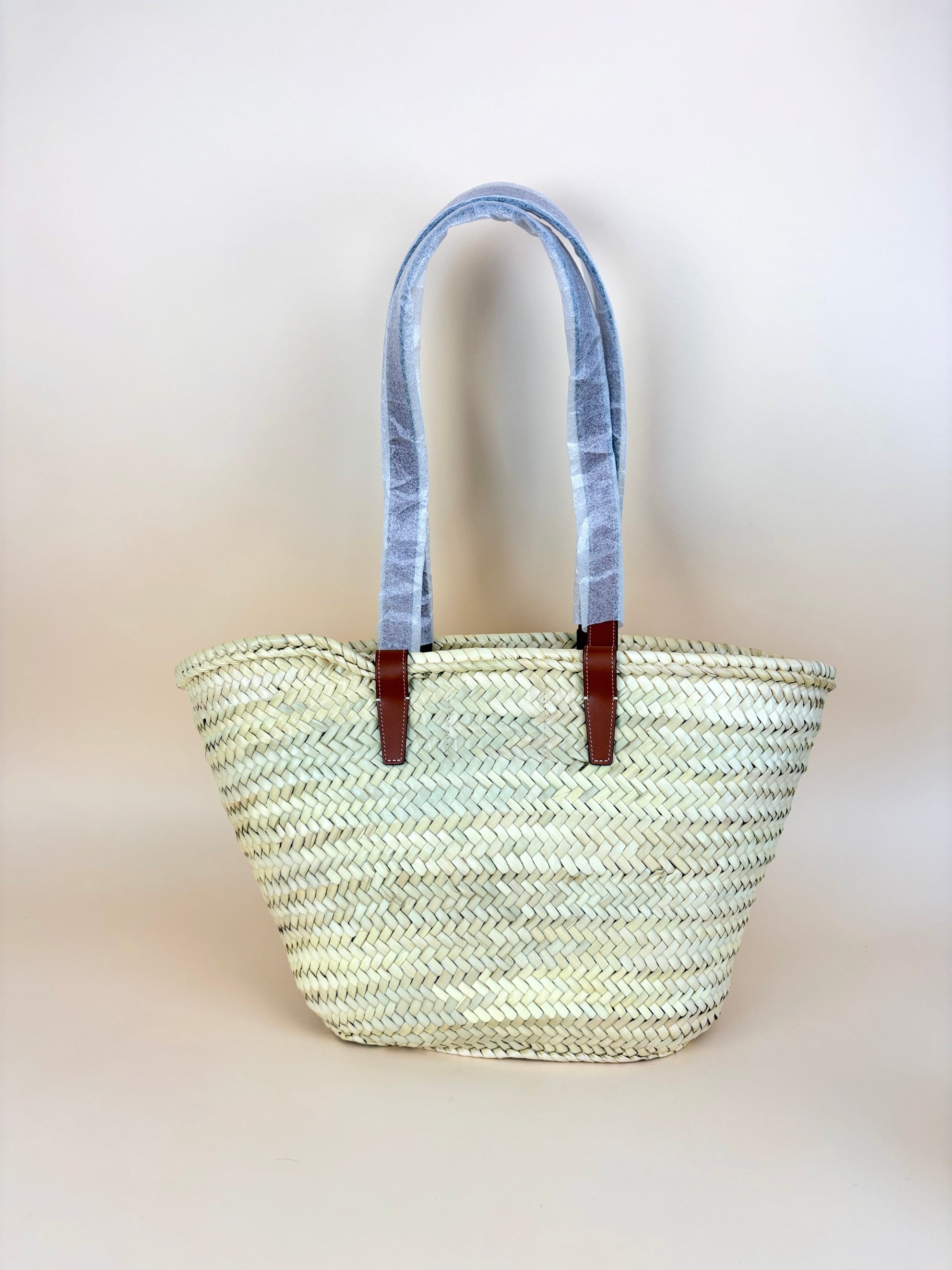Celine Tan Triomphe Raffia Medium Panier Shoulder Bag