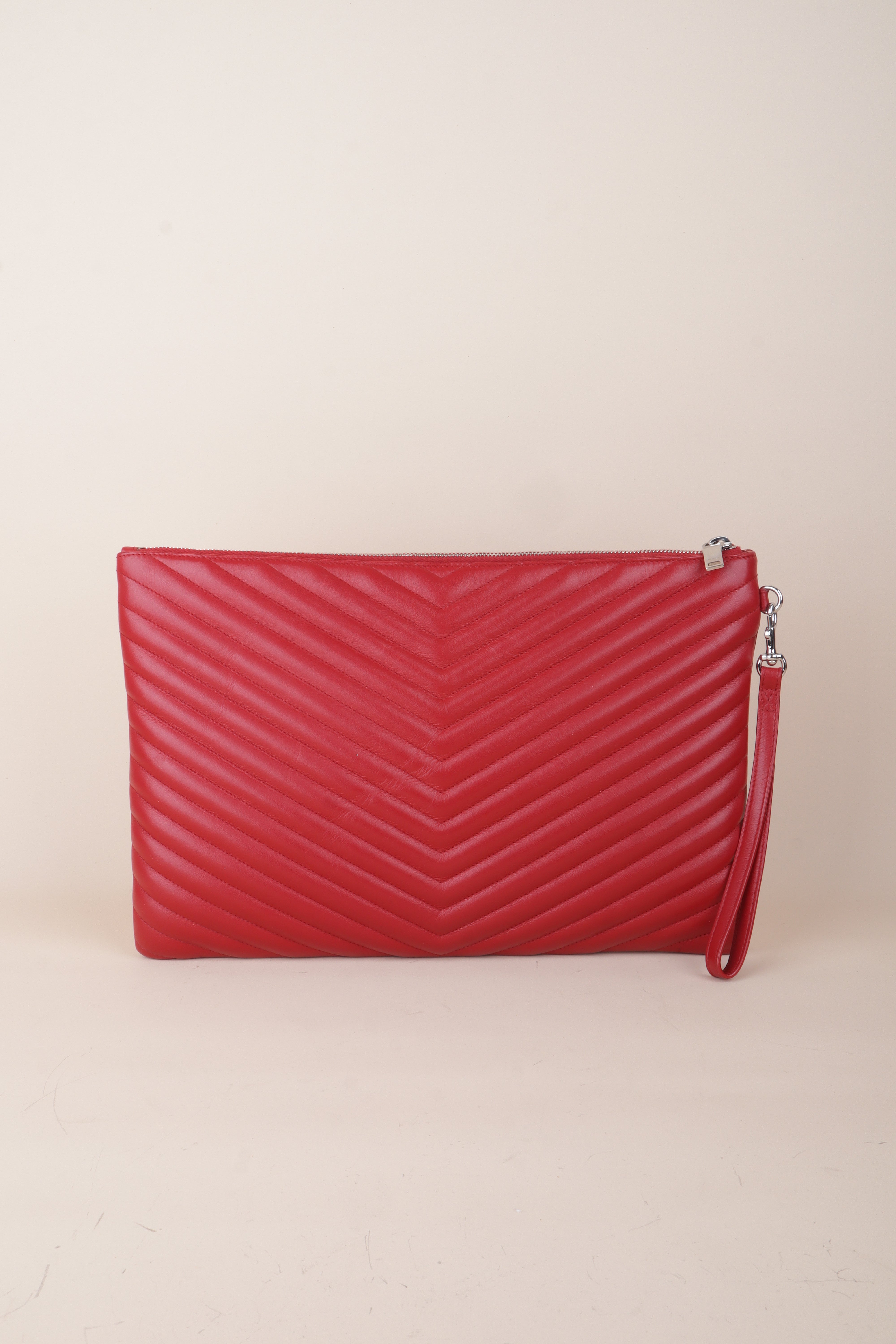 YSL red Cassandre matelassé document holder
