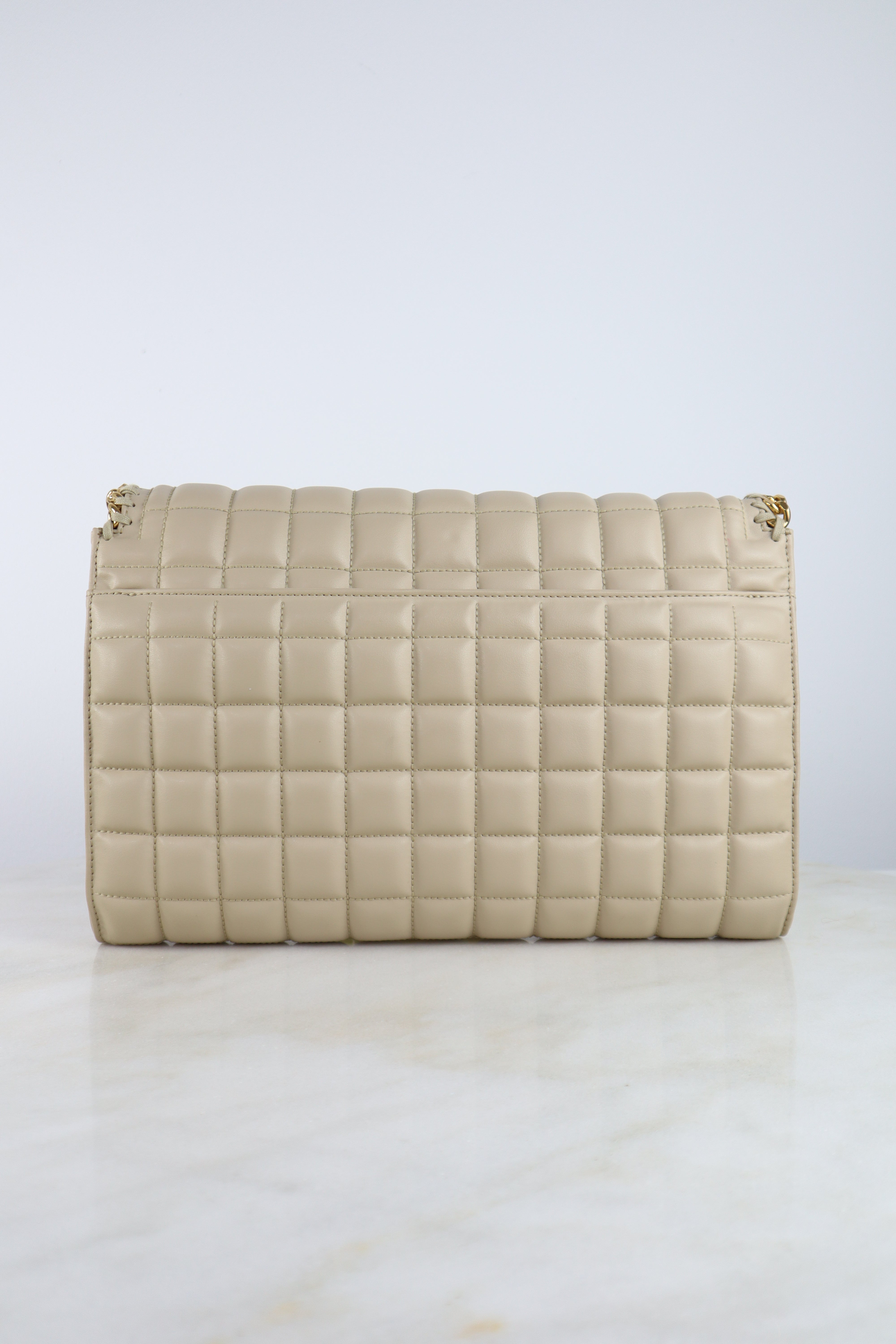 Stella Mccartney Beige Quilted Clutch Shoulder Bag-Clutch Bag-Stella Mccartney-The Closet Egypt