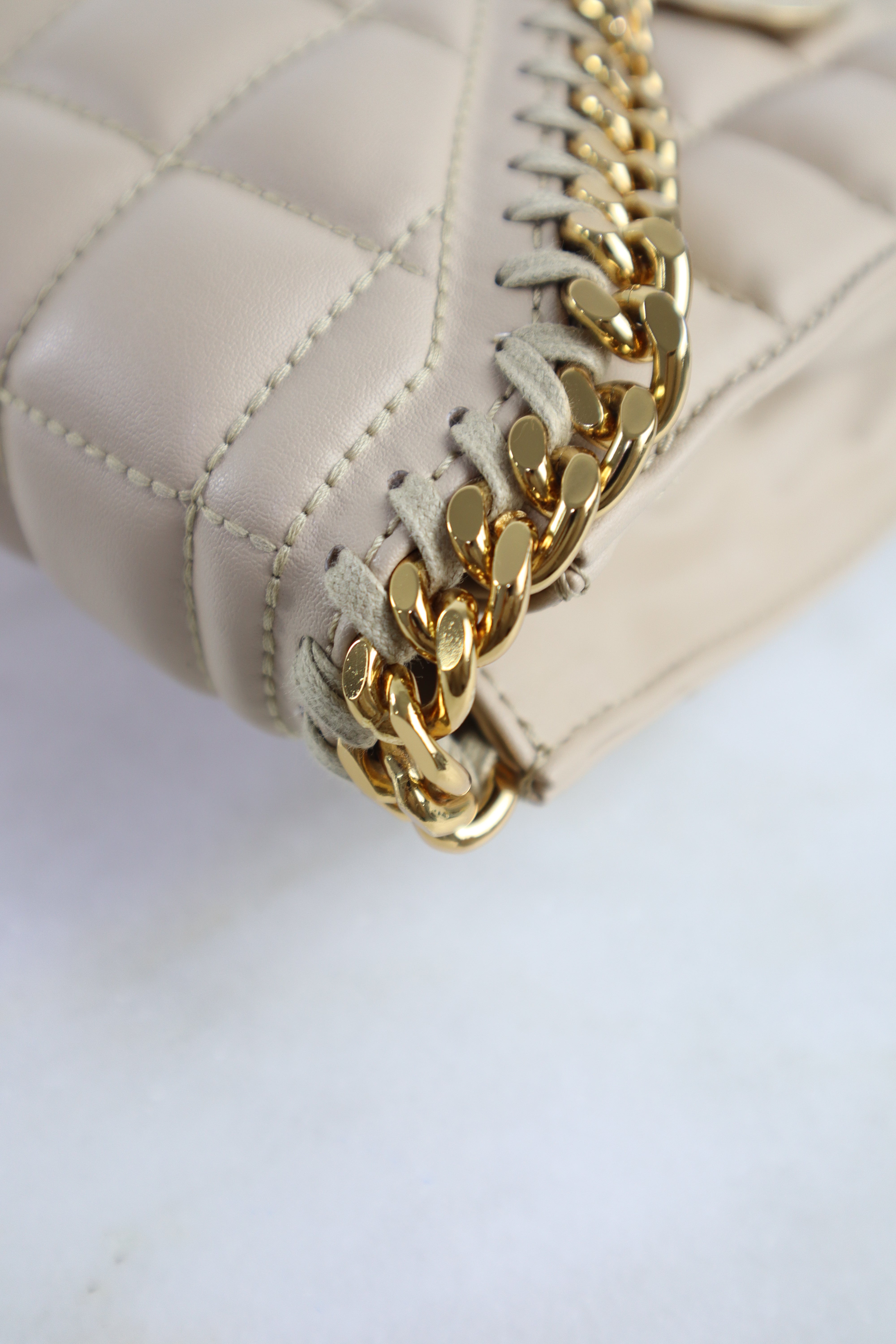 Stella Mccartney Beige Quilted Clutch Shoulder Bag-Clutch Bag-Stella Mccartney-The Closet Egypt