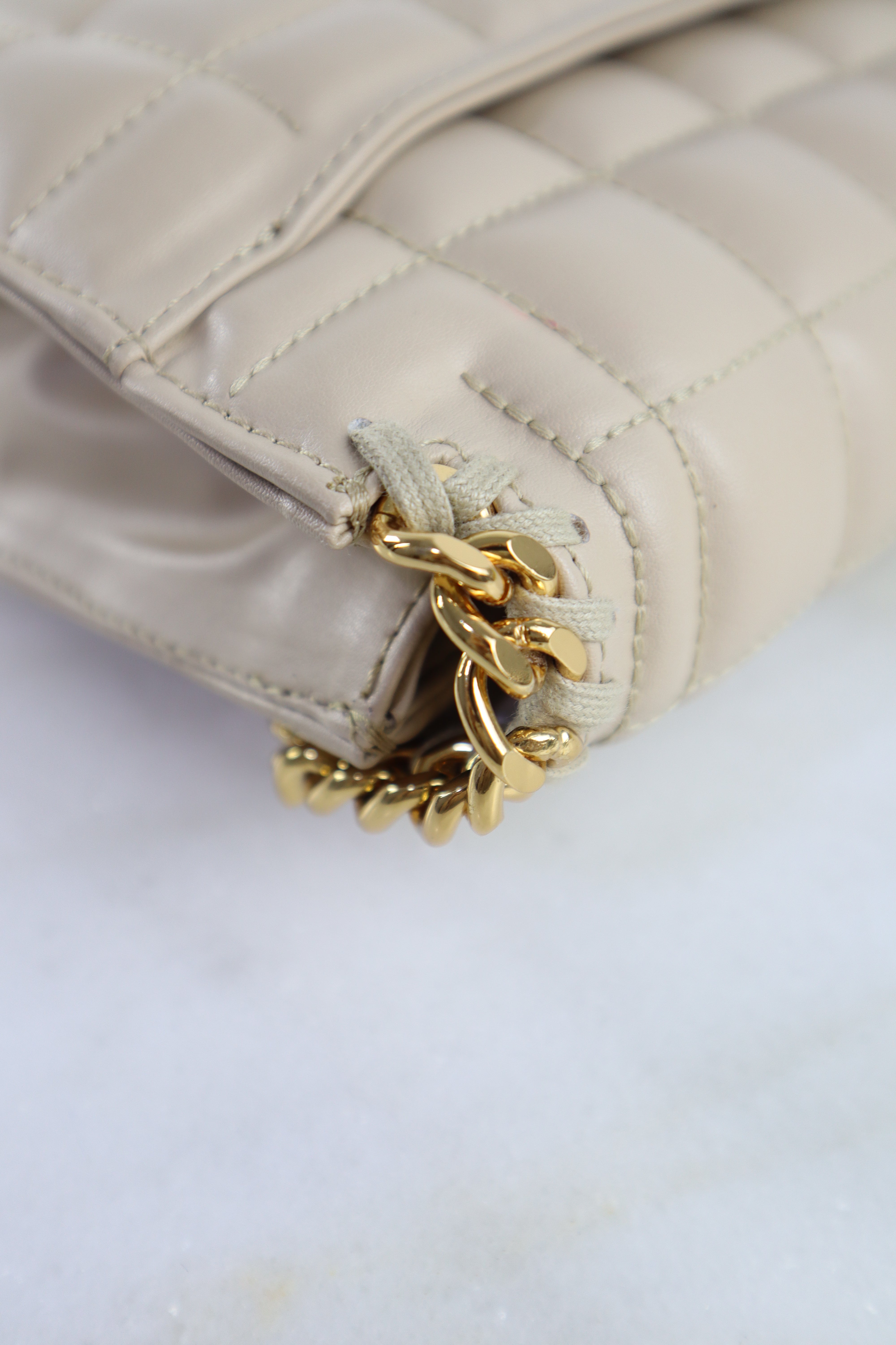 Stella Mccartney Beige Quilted Clutch Shoulder Bag-Clutch Bag-Stella Mccartney-The Closet Egypt