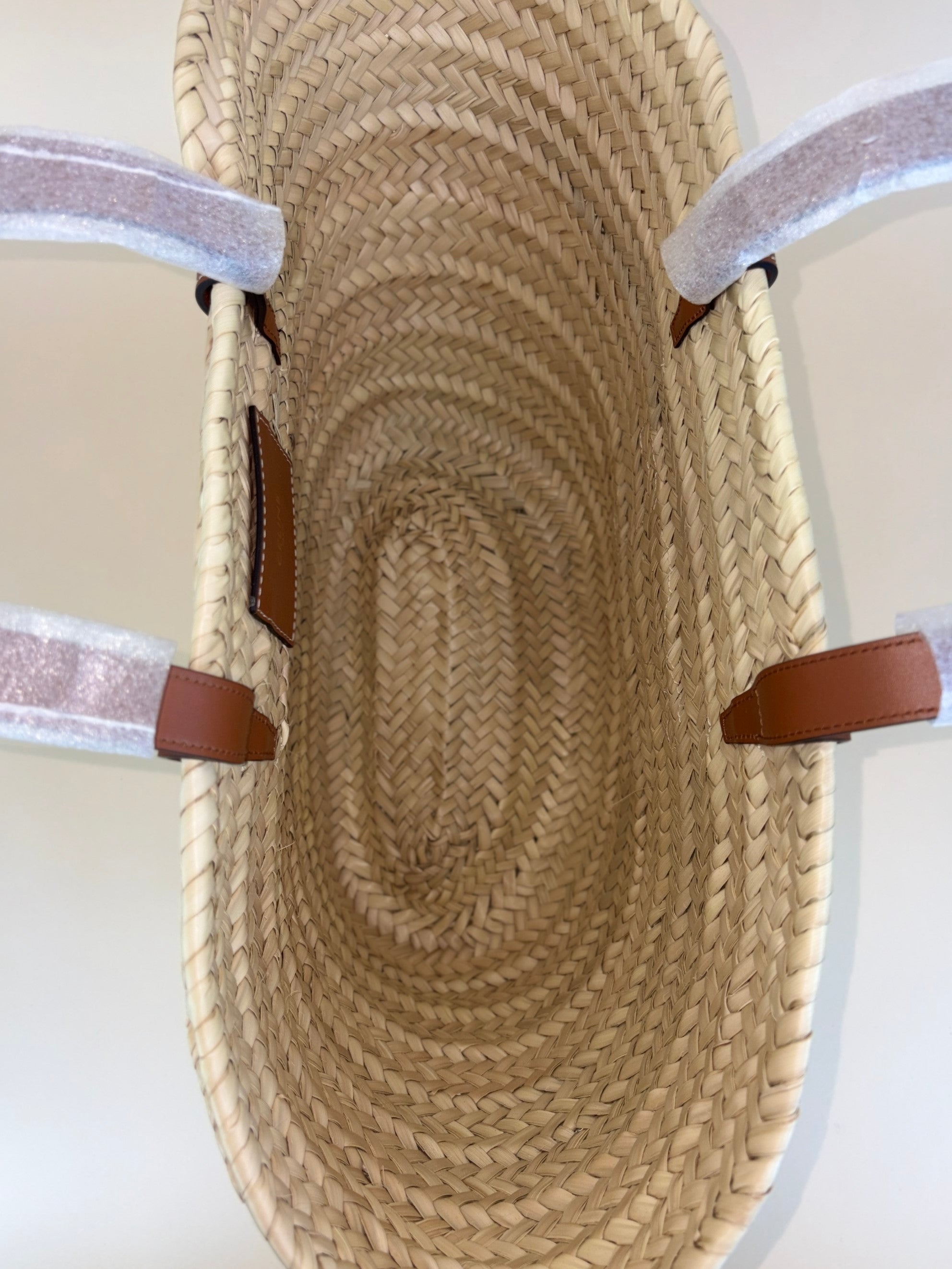 Celine Tan Triomphe Raffia Medium Panier Shoulder Bag