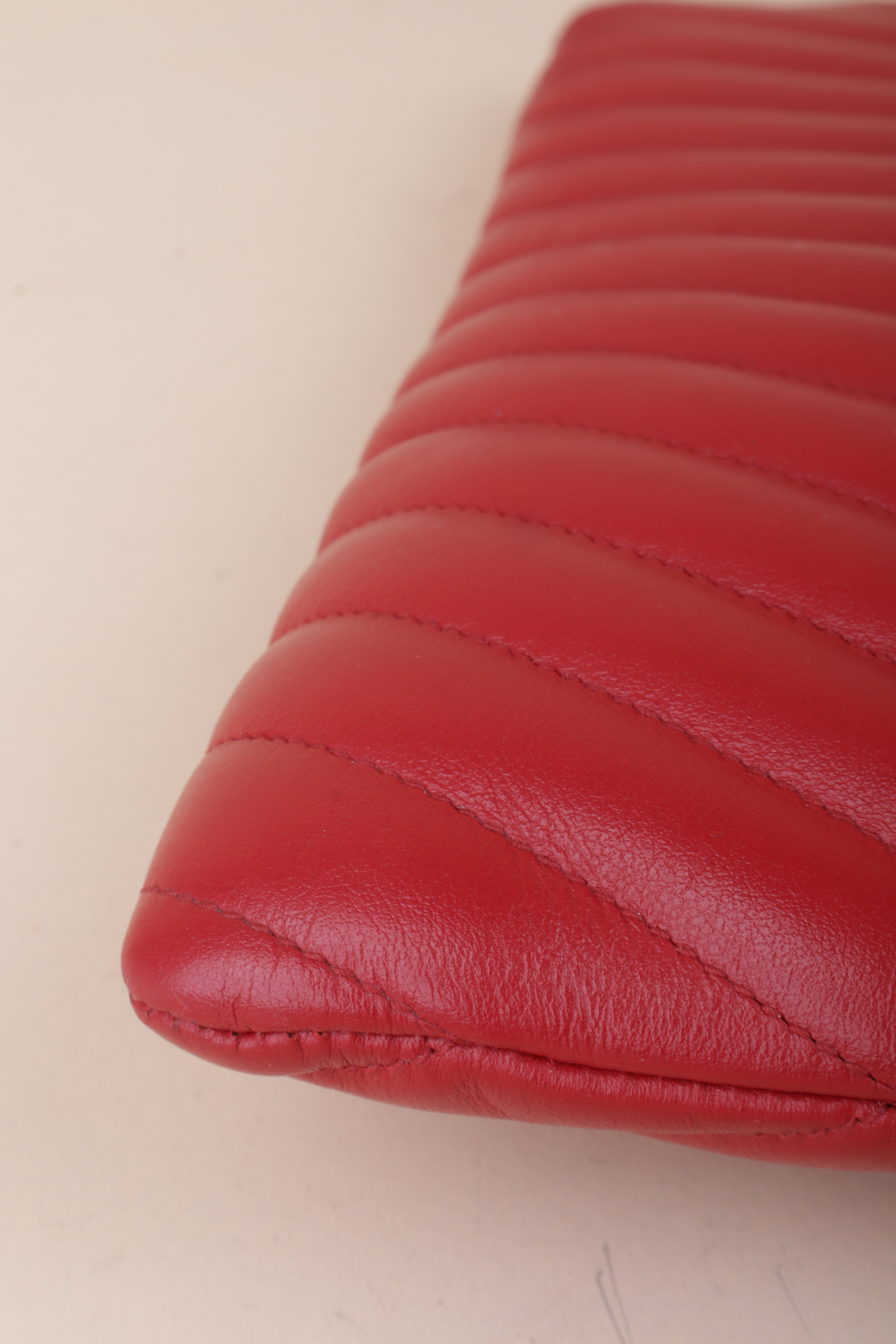 YSL red Cassandre matelassé document holder